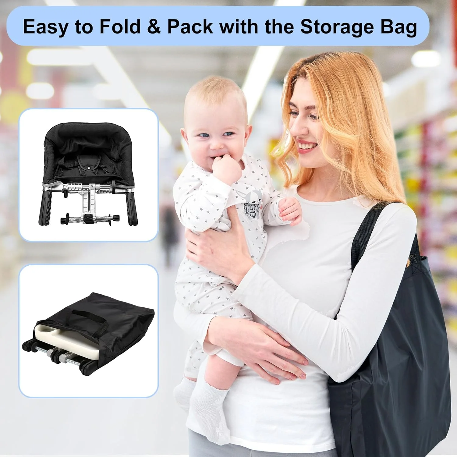 صندلی تاشو توگل با سینی غذاخوری جداشدنی، صندلی بلند گیره ای قابل حمل مناسب برای اکثر میزها، صندلی سریع میز با کیف حمل، صندلی غذاخوری مسافرتی برای نوزادان و کودکان نوپا (مشکی) صندلی تاشو توگل با سینی غذاخوری جداشدنی، صندلی بلند گیره ای قابل حمل مناسب برای اکثر میزها، صندلی سریع میز با کیف حمل، صندلی غذاخوری مسافرتی برای نوزادان و کودکان نوپا (مشکی)