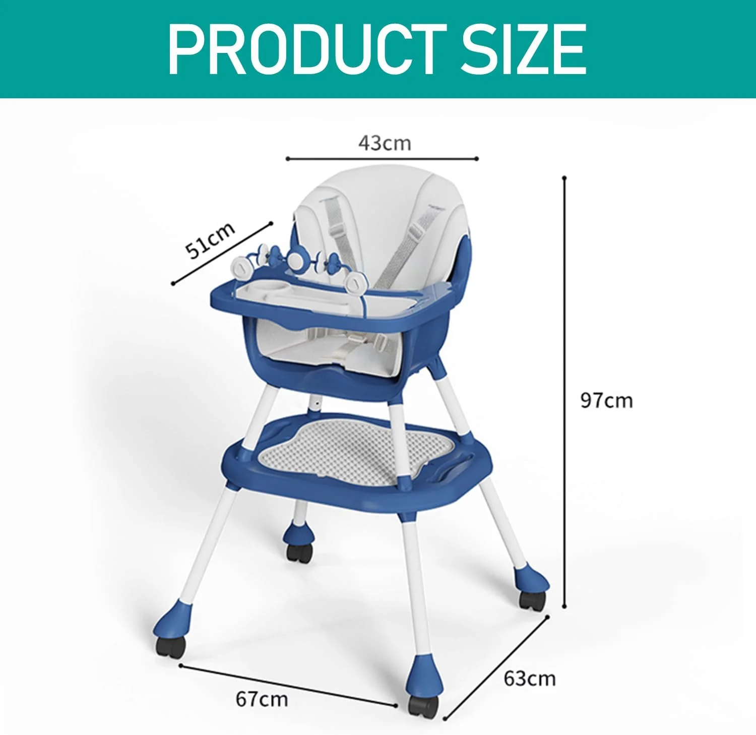 صندلی غذای کودک 8 در 1 TOYBY، صندلی غذاخوری قابل تنظیم/صندلی تقویت کننده غذاخوری/ست میز و صندلی کودک نوپا/میز بلوک ساختمانی کودک نوپا با مهار ایمنی و سینی قابل جابجایی، پاکسازی آسان صندلی غذای کودک 8 در 1 TOYBY، صندلی غذاخوری قابل تنظیم/صندلی تقویت کننده غذاخوری/ست میز و صندلی کودک نوپا/میز بلوک ساختمانی کودک نوپا با مهار ایمنی و سینی قابل جابجایی، پاکسازی آسان