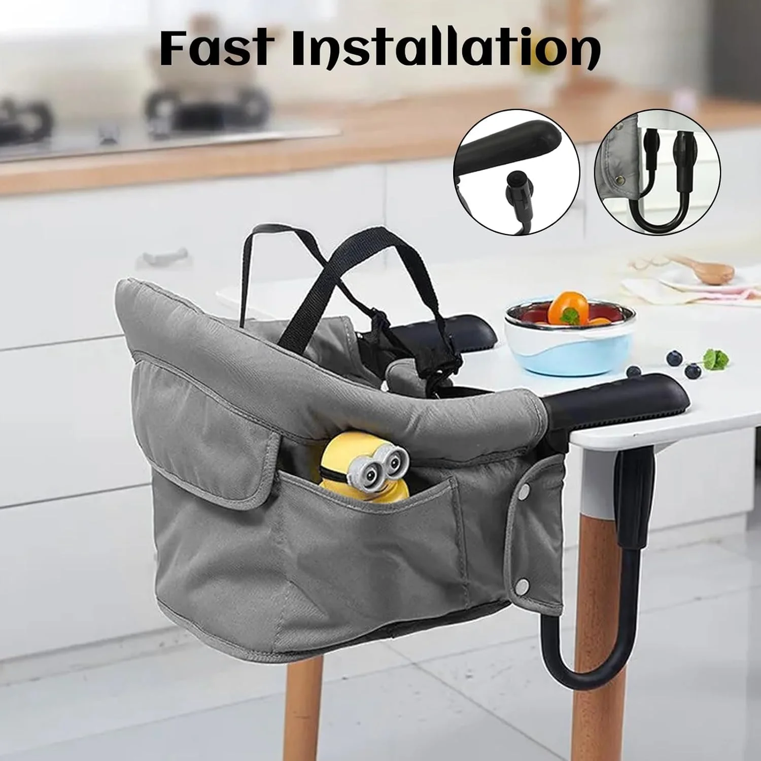 صندلی غذای کودک تریفی مدل تاشو با گیره، کمربند ایمنی 5 نقطه ای، سینی جداشدنی و کیف نگهداری، ایده آل برای غذا خوردن کودکان در خانه یا مسافرت (خاکستری) صندلی غذای کودک تریفی مدل تاشو با گیره، کمربند ایمنی 5 نقطه ای، سینی جداشدنی و کیف نگهداری، ایده آل برای غذا خوردن کودکان در خانه یا مسافرت (خاکستری)