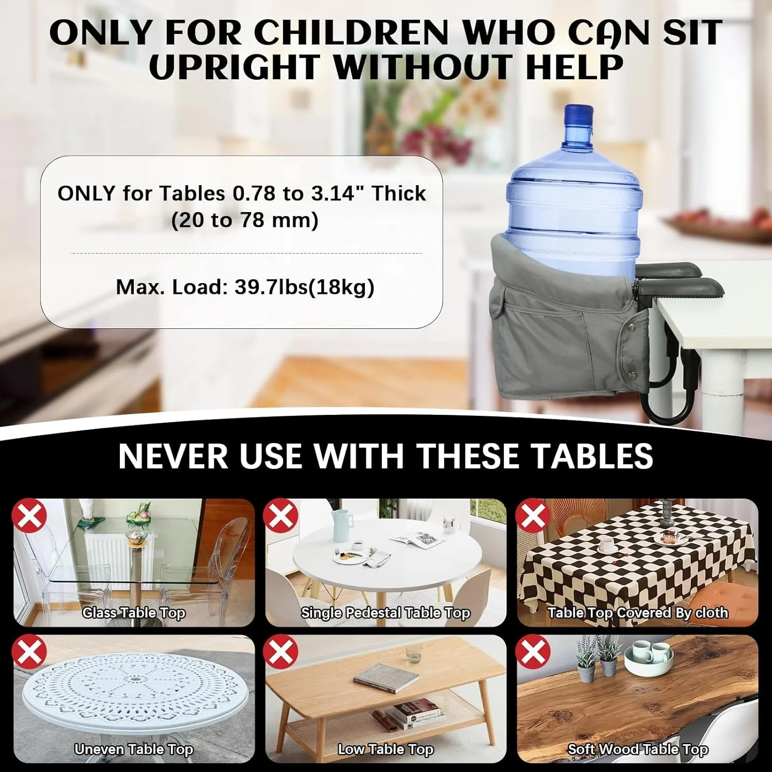 صندلی غذای کودک تریفی مدل تاشو با گیره، کمربند ایمنی 5 نقطه ای، سینی جداشدنی و کیف نگهداری، ایده آل برای غذا خوردن کودکان در خانه یا مسافرت (خاکستری) صندلی غذای کودک تریفی مدل تاشو با گیره، کمربند ایمنی 5 نقطه ای، سینی جداشدنی و کیف نگهداری، ایده آل برای غذا خوردن کودکان در خانه یا مسافرت (خاکستری)