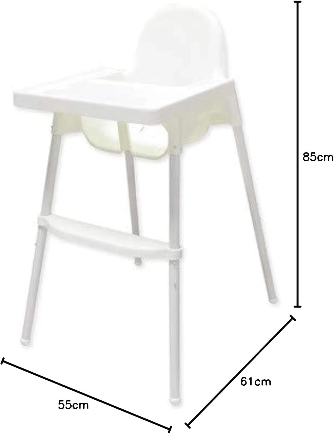 صندلی غذای کودک تِکنوم | صندلی بوستر چند ارتفاعه با سینی غذا | زیرپایی | کمربند ایمنی (سفید)