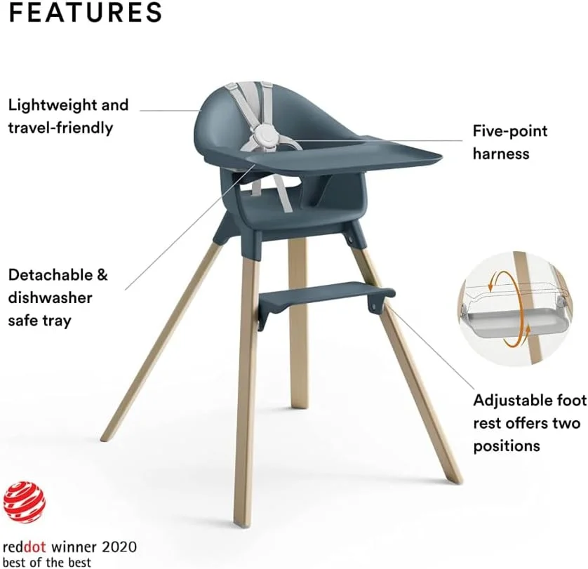 صندلی غذای کودک استوکه کلیک، آبی فیروزه ای - صندلی غذای همه کاره با سینی + کمربند ایمنی - سبک، بادوام و مناسب سفر - ارگونومیک با ویژگی های قابل تنظیم - بهترین برای 6-36 ماه یا تا 15 کیلوگرم صندلی غذای کودک استوکه کلیک، آبی فیروزه ای - صندلی غذای همه کاره با سینی + کمربند ایمنی - سبک، بادوام و مناسب سفر - ارگونومیک با ویژگی های قابل تنظیم - بهترین برای 6-36 ماه یا تا 15 کیلوگرم