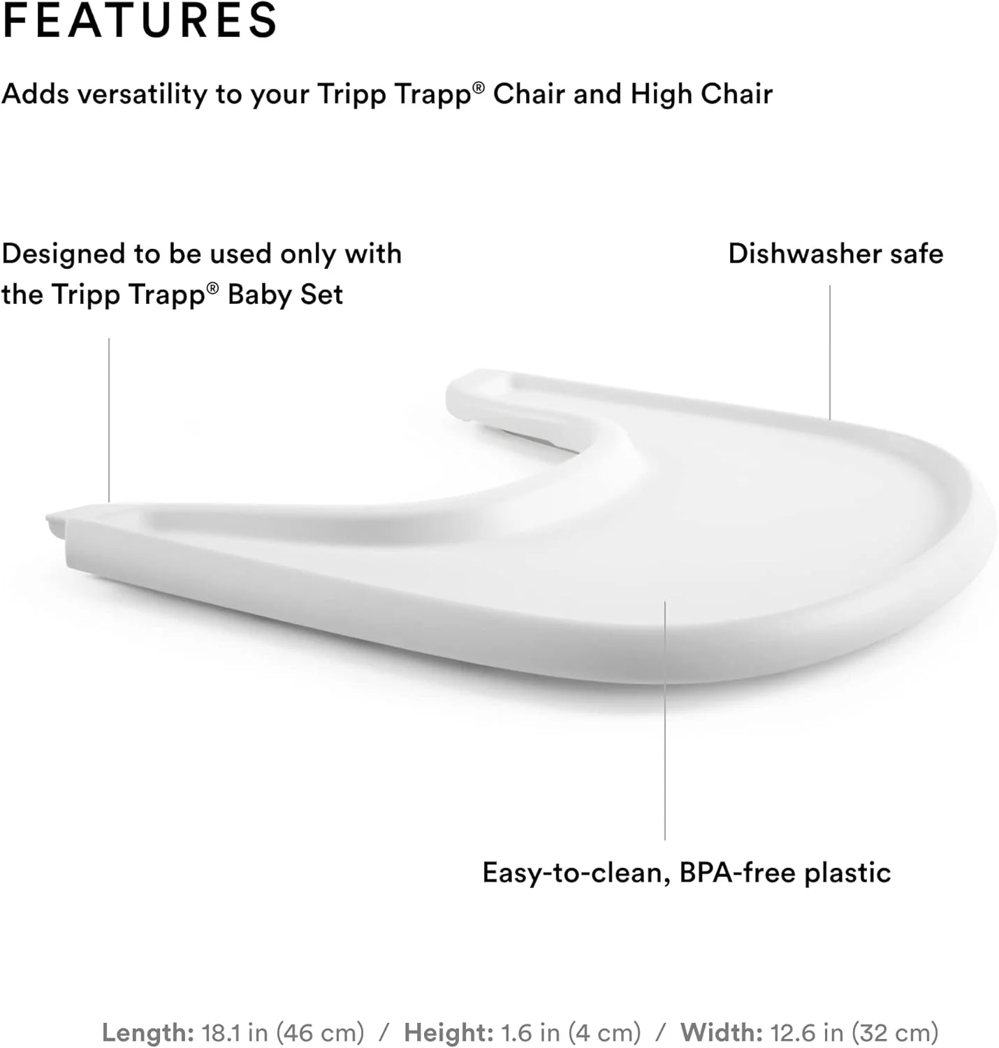 سینی صندلی غذاخوری کودک استوک Stokke سفید