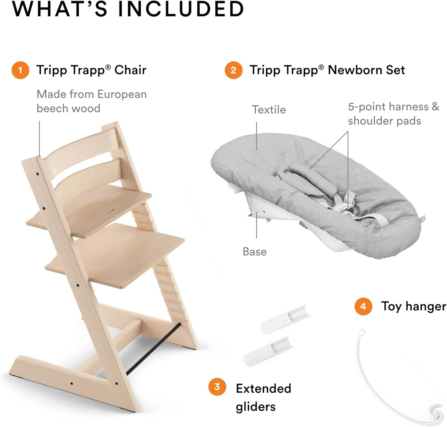 صندلی استوکه تریپ تراپ® به همراه ست نوزادی - رنگ طبیعی