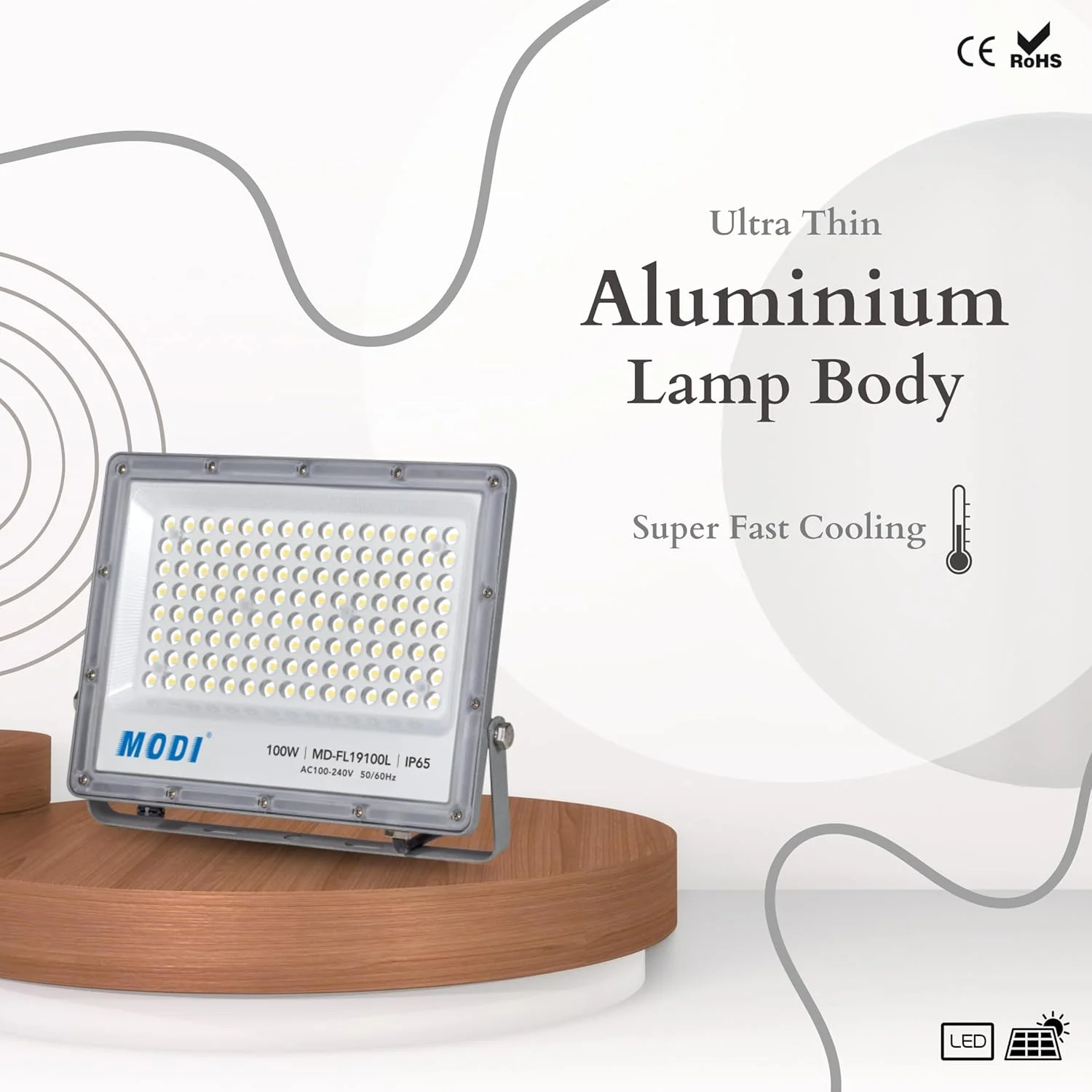 چراغ پروژکتور LED مدل V.MAX MODI با ابعاد 290x228x26 میلیمتر، استاندارد IP65، SMD LED - نور سفید گرم، 100 وات | 12000 لومن، ضد آب، مناسب فضای باز | نور فوق العاده روشن برای محوطه، استادیوم، زمین بازی، چمن چراغ پروژکتور LED مدل V.MAX MODI با ابعاد 290x228x26 میلیمتر، استاندارد IP65، SMD LED - نور سفید گرم، 100 وات | 12000 لومن، ضد آب، مناسب فضای باز | نور فوق العاده روشن برای محوطه، استادیوم، زمین بازی، چمن