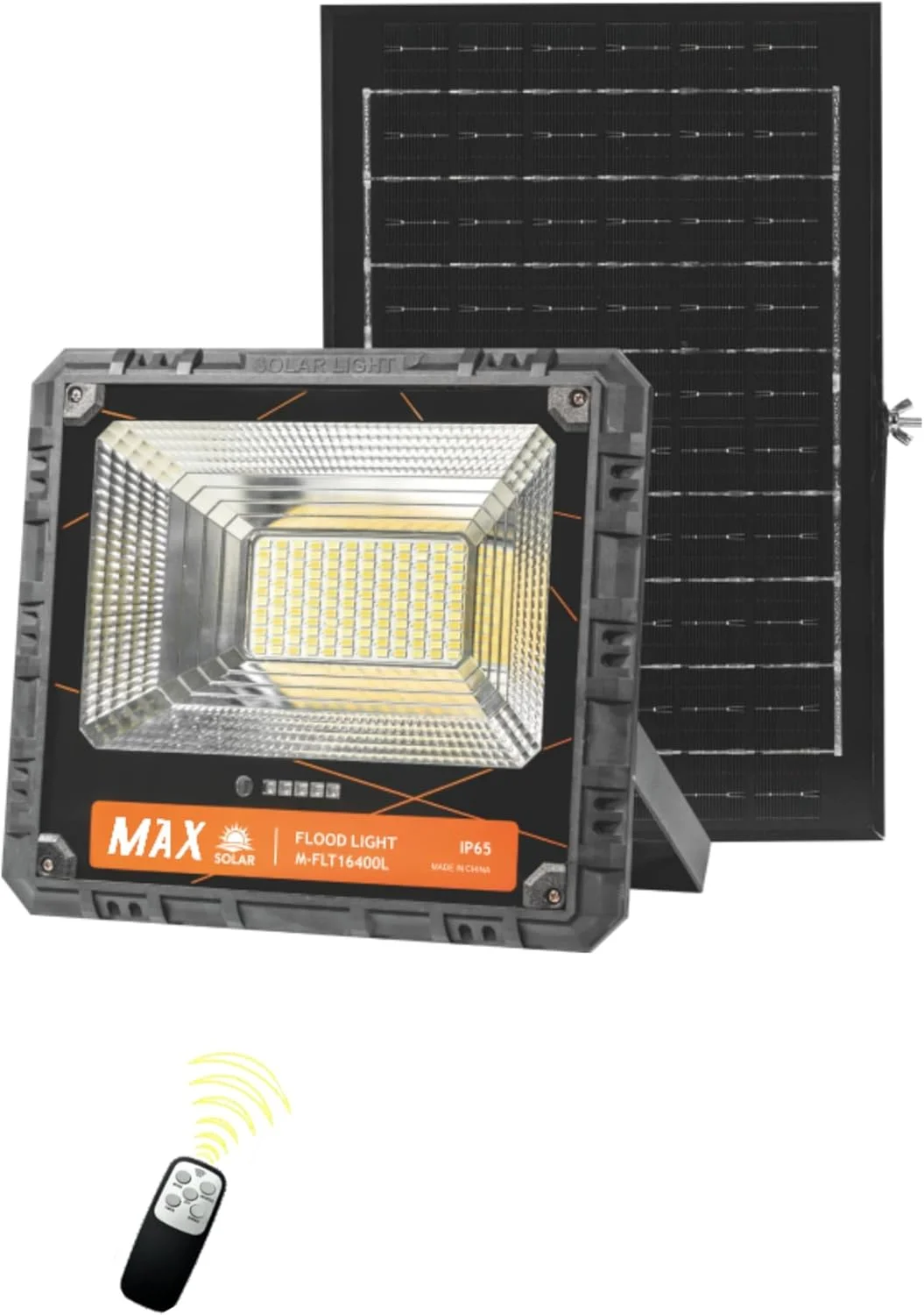 چراغ پروژکتور LED خورشیدی ضد آب V.MAX - 5 ولت 400 وات | چراغ خورشیدی فضای باز با حسگر نور | پنل خورشیدی پلی سیلیکونی با کیفیت با نور LED