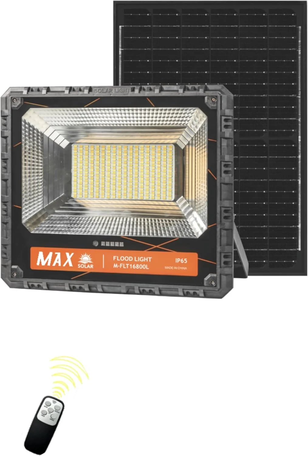 چراغ پروژکتور LED خورشیدی ضد آب V.MAX - 5 ولت 800 وات | چراغ خورشیدی فضای باز با سنسور نور | پنل خورشیدی پلی سیلیکونی با کیفیت با نور LED