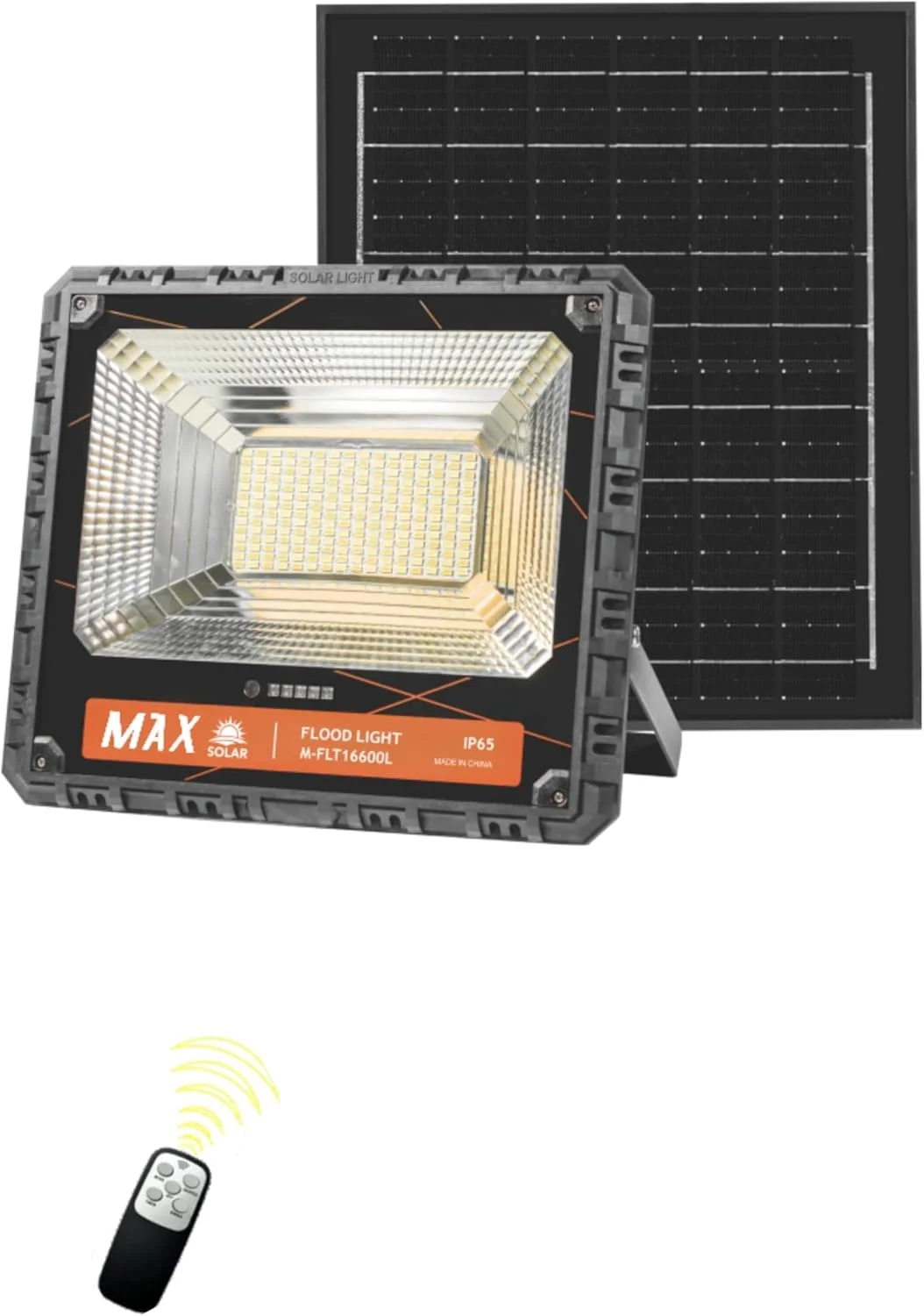 چراغ پروژکتور LED خورشیدی ضد آب V.MAX - 5 ولت 600 وات | چراغ خورشیدی فضای باز با حسگر نور | پنل خورشیدی پلی سیلیکونی با کیفیت با نور LED