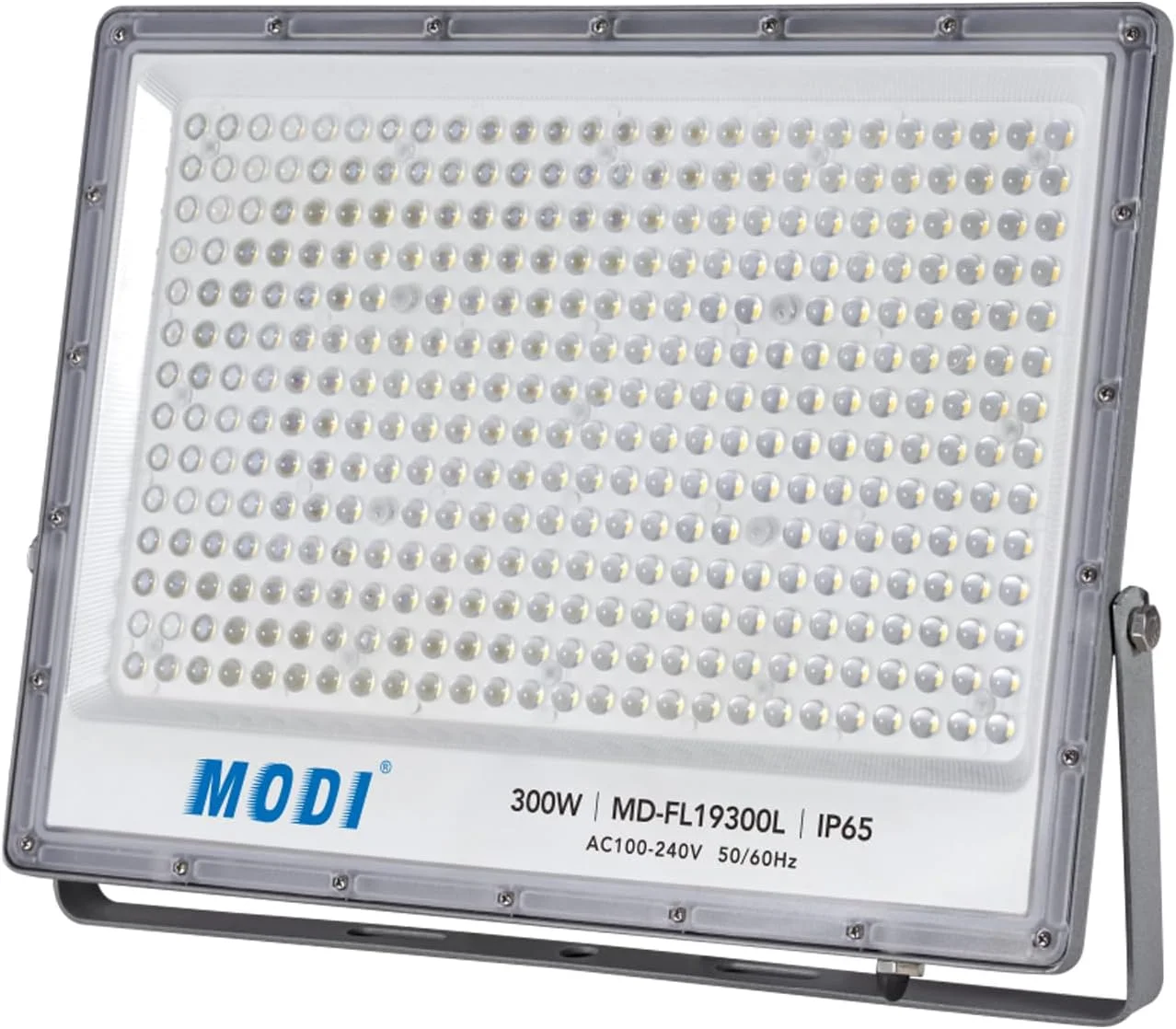 چراغ پروژکتور ال ای دی SMD مدل V.MAX MODI با ابعاد 443x338x26mm و استاندارد IP65 - سفید، 300 وات | نور LED ضد آب 30000 لومن برای فضای باز | نور فوق العاده روشن برای محوطه سازی بیرونی حیاط، استادیوم، زمین بازی، چمن