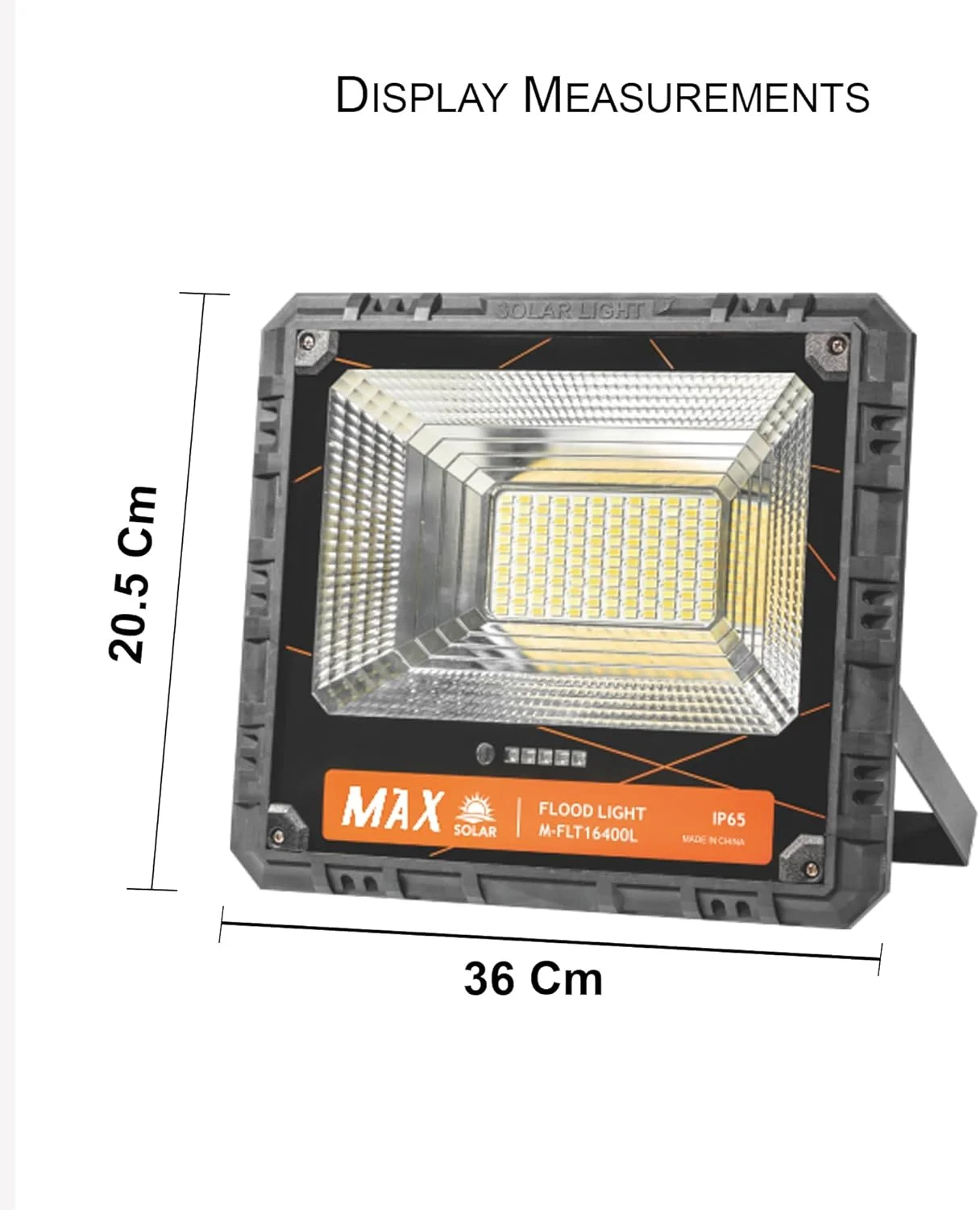 چراغ پروژکتور LED خورشیدی ضد آب V.MAX - 5 ولت 400 وات | چراغ خورشیدی فضای باز با حسگر نور | پنل خورشیدی پلی سیلیکونی با کیفیت با نور LED