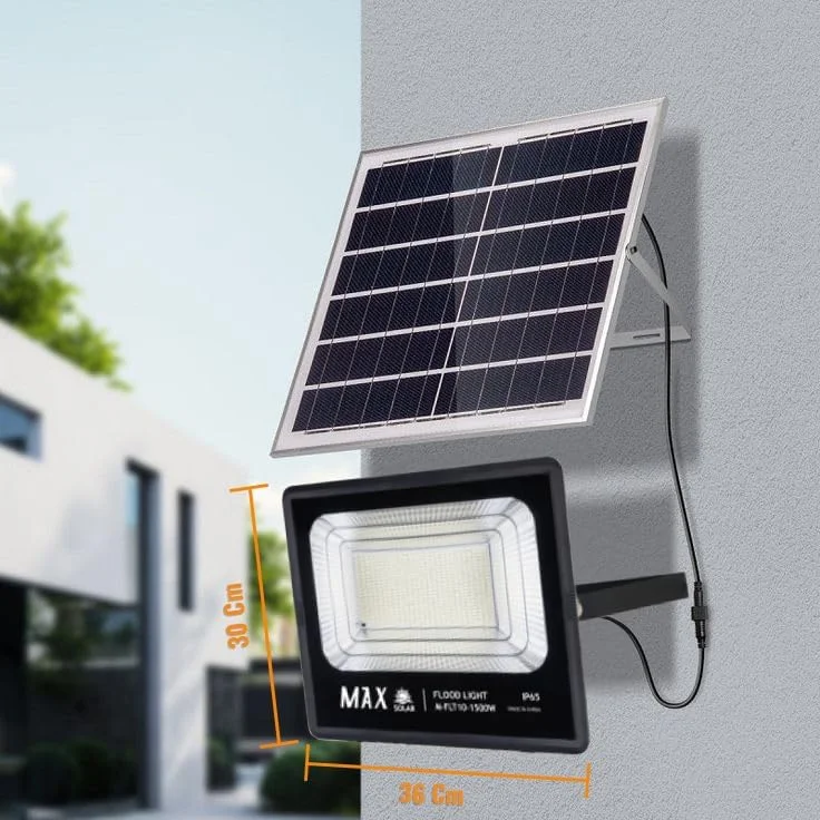 چراغ پروژکتور LED خورشیدی ضد آب V.MAX - 5 ولت 500 وات | چراغ خورشیدی فضای باز 360x303x92 میلی متر با سنسور نور | پنل خورشیدی پلی سیلیکونی با کیفیت با نور LED چراغ پروژکتور LED خورشیدی ضد آب V.MAX - 5 ولت 500 وات | چراغ خورشیدی فضای باز 360x303x92 میلی متر با سنسور نور | پنل خورشیدی پلی سیلیکونی با کیفیت با نور LED