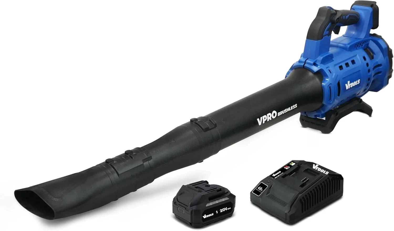 دمنده برگ بدون سیم براشلس 20 ولت VTOOLS با باتری 4.0 آمپر ساعت، شارژر 4.0 آمپر، سرعت 0-18500 دور در دقیقه، جریان هوای 466CFM، سرعت باد 120MPH، دمنده برقی سبک وزن برای تمیز کردن حیاط، آبی، VP1402-4A دمنده برگ بدون سیم براشلس 20 ولت VTOOLS با باتری 4.0 آمپر ساعت، شارژر 4.0 آمپر، سرعت 0-18500 دور در دقیقه، جریان هوای 466CFM، سرعت باد 120MPH، دمنده برقی سبک وزن برای تمیز کردن حیاط، آبی، VP1402-4A