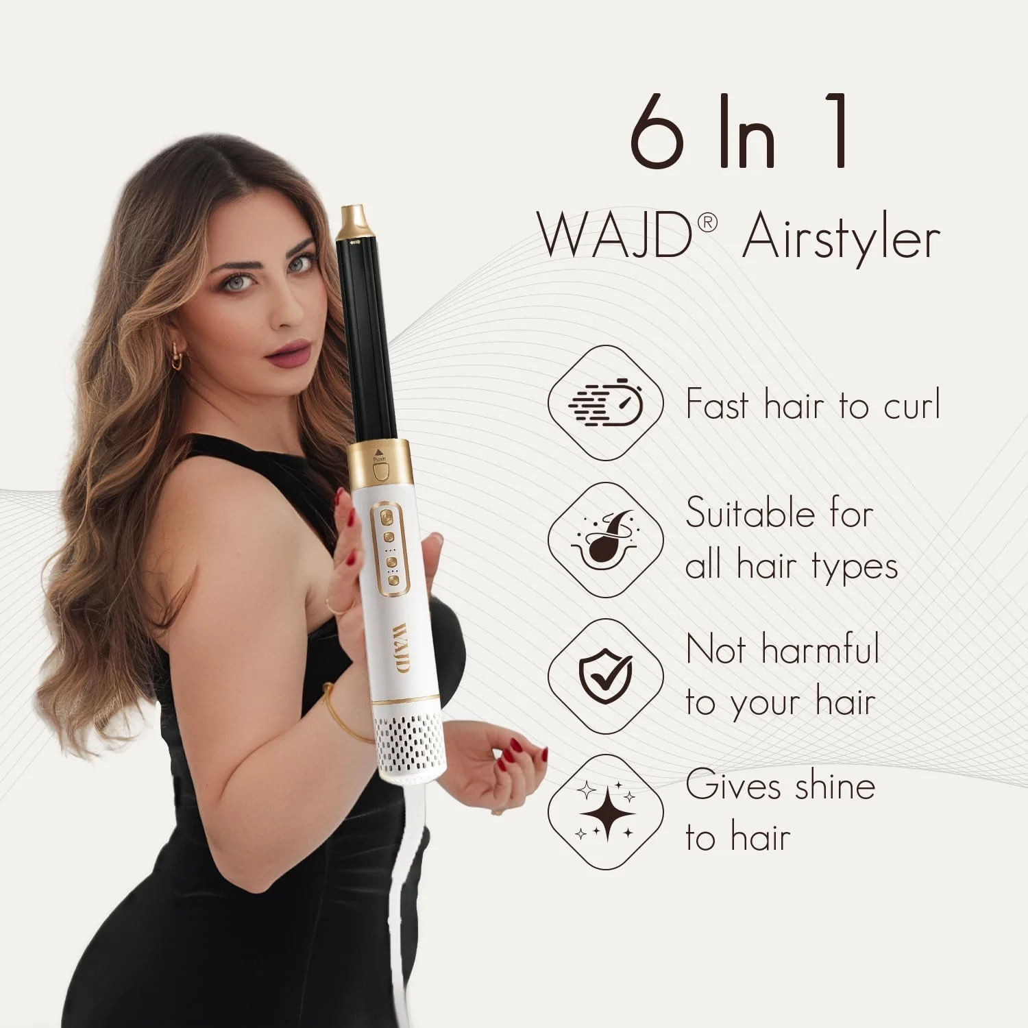 دستگاه حالت دهنده و خشک کن مو 6 در 1 وجد - فر کننده های خودکار، برس ها، دفیوزر و کیف - بدون آسیب حرارتی، 5 سال گارانتی دستگاه حالت دهنده و خشک کن مو 6 در 1 وجد - فر کننده های خودکار، برس ها، دفیوزر و کیف - بدون آسیب حرارتی، 5 سال گارانتی