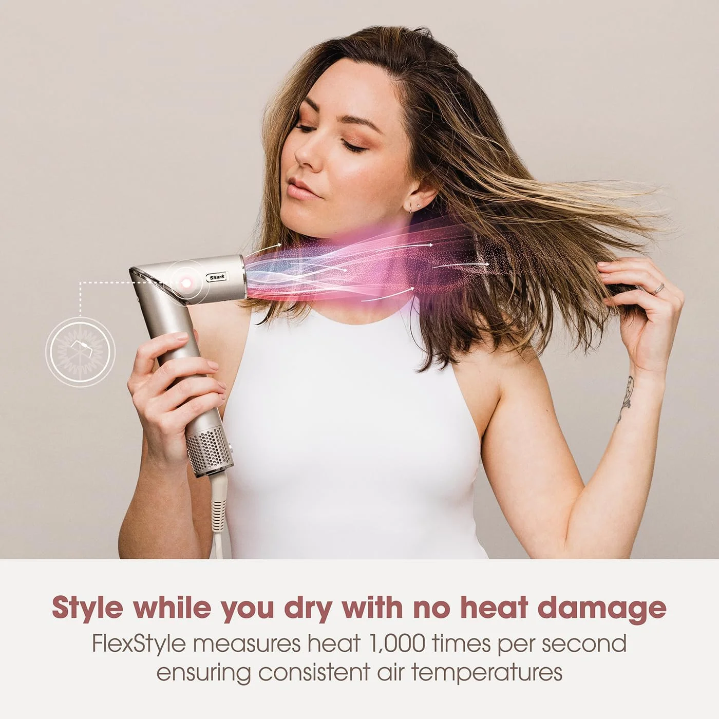 سیستم حالت دهنده و خشک کننده مو Shark Flex style Air، سشوار قدرتمند و چند حالته (بازسازی شده) (بازسازی شده)