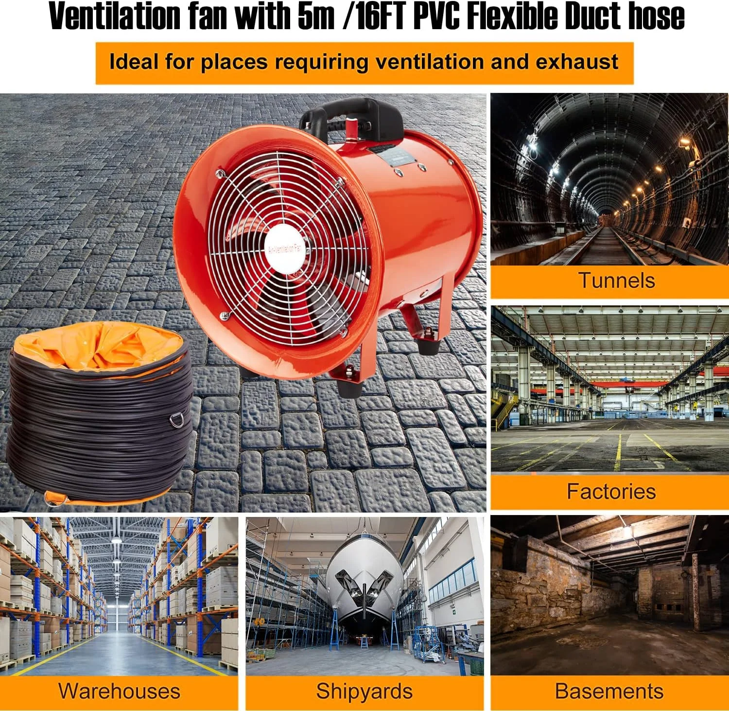 فن تهویه قابل حمل POWERSTAR، دمنده فلزی محوری صنعتی، فن تخلیه تجاری کارگاهی فن تهویه قابل حمل POWERSTAR، دمنده فلزی محوری صنعتی، فن تخلیه تجاری کارگاهی