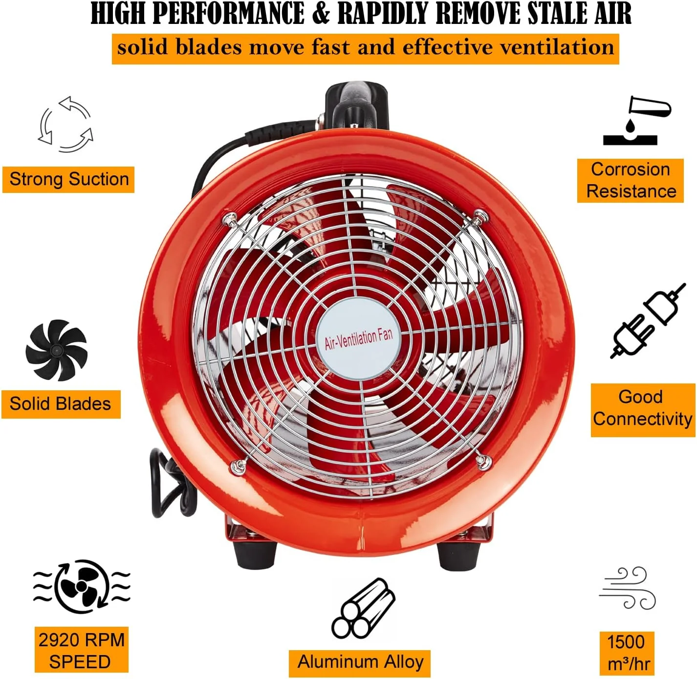 فن تهویه قابل حمل POWERSTAR، دمنده فلزی محوری صنعتی، فن تخلیه تجاری کارگاهی فن تهویه قابل حمل POWERSTAR، دمنده فلزی محوری صنعتی، فن تخلیه تجاری کارگاهی