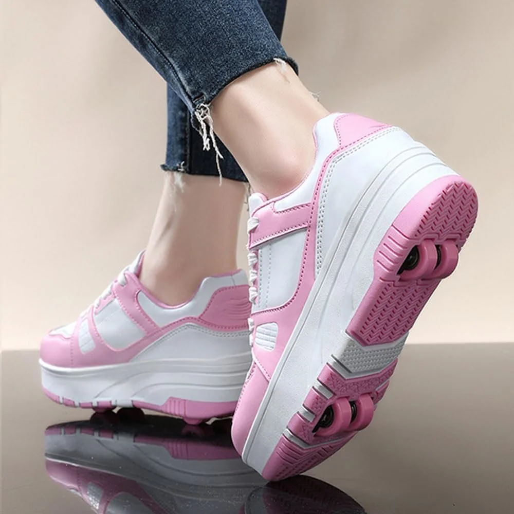 کفش اسکیت غلتکی بچگانه ZYANLING، کفش های پارکور فضای باز برای پسران و دختران، کفش های اسکیت بورد 4 چرخ، کفش های اسکیت جمع شونده برای پیاده روی ورزشی کودکان کفش اسکیت غلتکی بچگانه ZYANLING، کفش های پارکور فضای باز برای پسران و دختران، کفش های اسکیت بورد 4 چرخ، کفش های اسکیت جمع شونده برای پیاده روی ورزشی کودکان