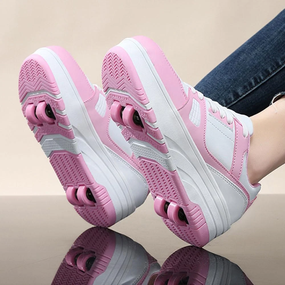 کفش اسکیت غلتکی بچگانه ZYANLING، کفش های پارکور فضای باز برای پسران و دختران، کفش های اسکیت بورد 4 چرخ، کفش های اسکیت جمع شونده برای پیاده روی ورزشی کودکان کفش اسکیت غلتکی بچگانه ZYANLING، کفش های پارکور فضای باز برای پسران و دختران، کفش های اسکیت بورد 4 چرخ، کفش های اسکیت جمع شونده برای پیاده روی ورزشی کودکان