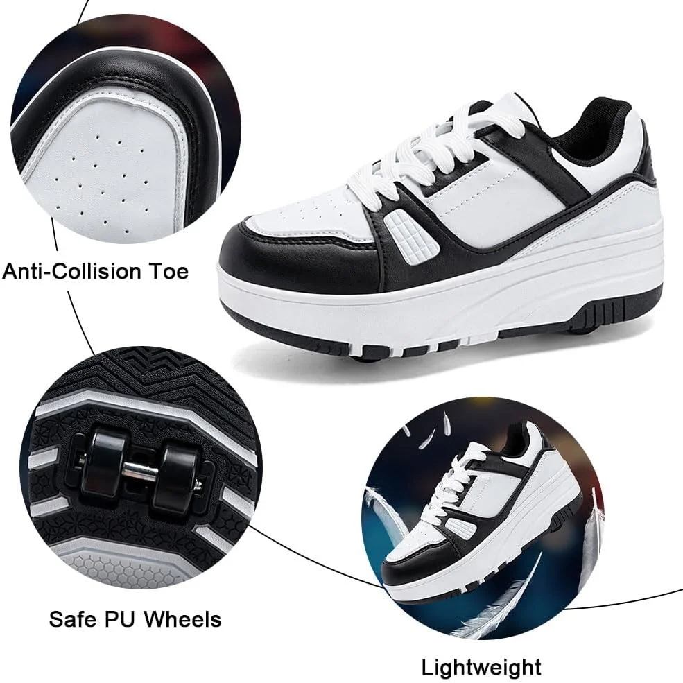 کفش های اسکیت غلتکی ZYANLING برای کودکان، کفش های کتانی پسرانه و دخترانه، کفش های پارکور فضای باز با 4 چرخ، کفش های اسکیت بورد جمع شونده برای ورزش های پیاده روی کودکان کفش های اسکیت غلتکی ZYANLING برای کودکان، کفش های کتانی پسرانه و دخترانه، کفش های پارکور فضای باز با 4 چرخ، کفش های اسکیت بورد جمع شونده برای ورزش های پیاده روی کودکان