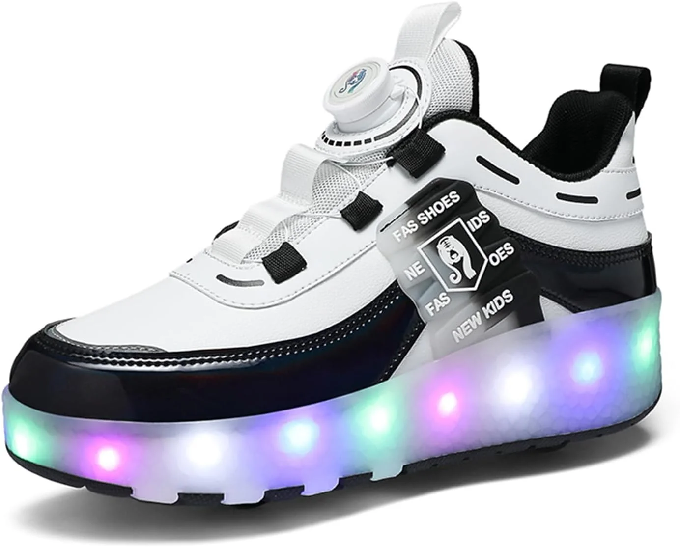 کفش های اسکیت غلتکی بچه گانه ZYANLING، کفش های کتانی برای پسران و دختران، کفش های پارکور فضای باز با 2 چرخ، کفش اسکیت یونیسکس، کفش های اسکیت جمع شونده برای ورزش های پیاده روی در پارک کودکان