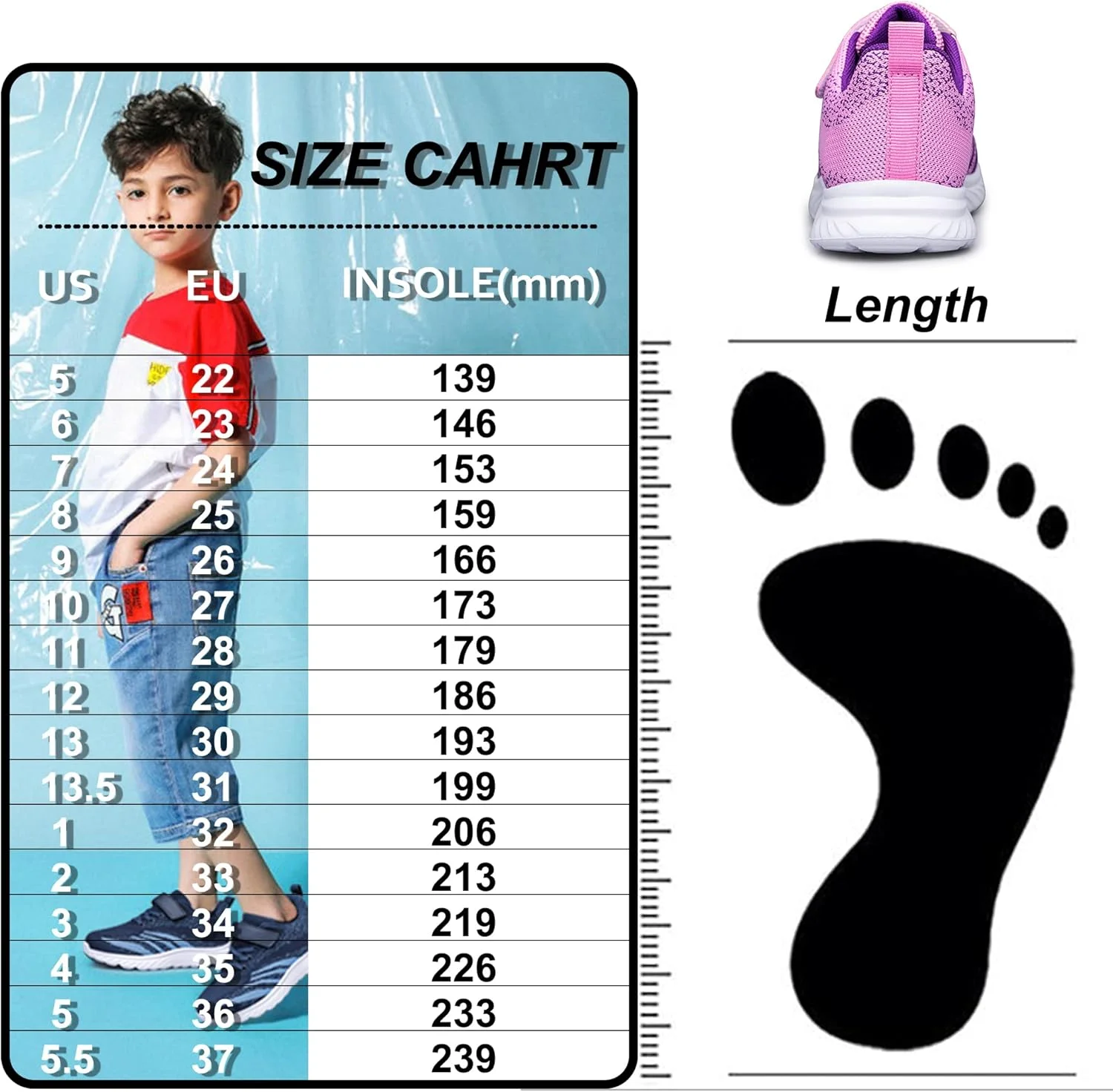 کفش‌های ورزشی پسرانه و دخترانه YHOON، مناسب دویدن و پیاده‌روی کودکان نوپا، خردسال و بزرگسال