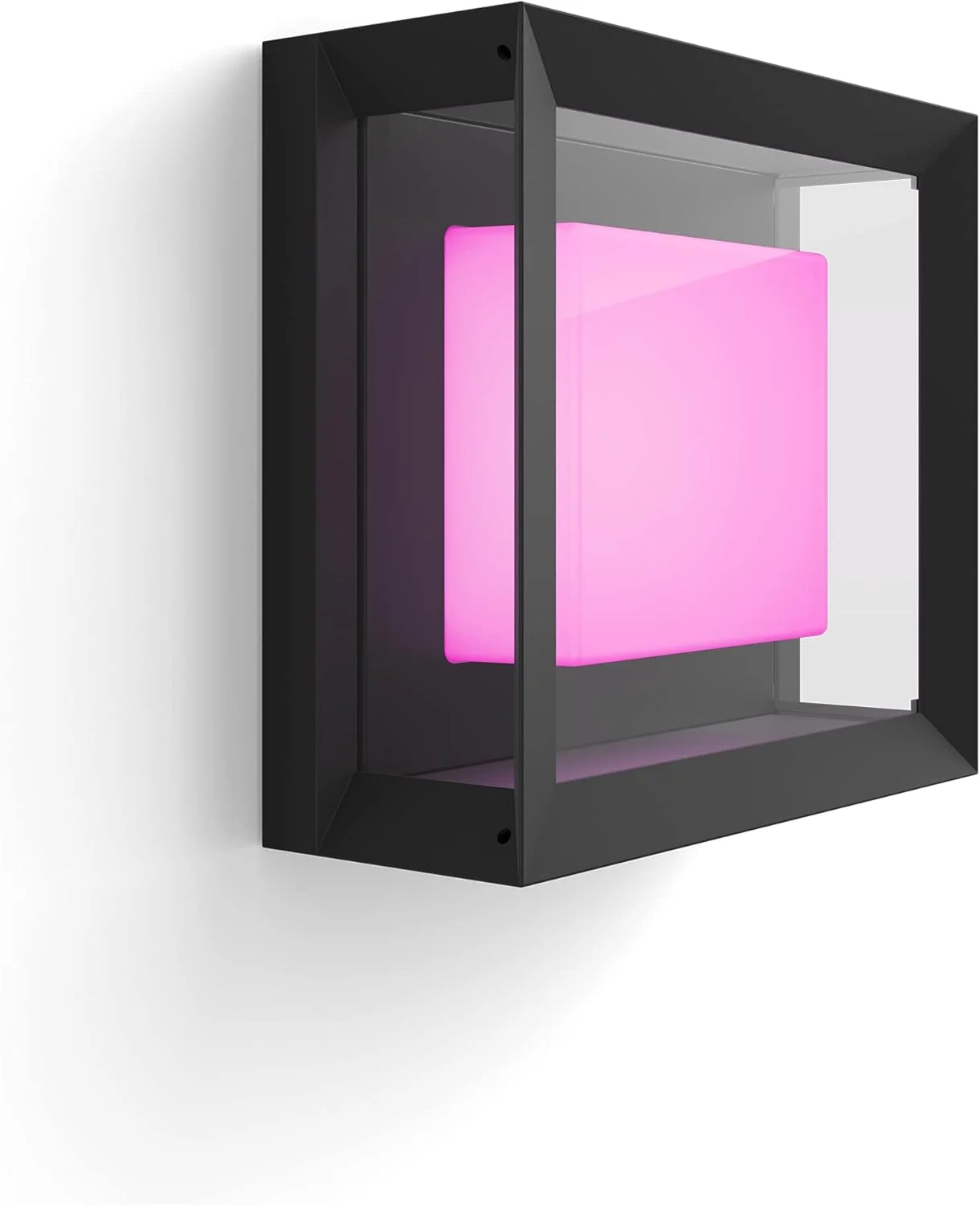 چراغ دیواری هوشمند LED باغی Philips Hue Econic White and Colour Ambiance [چراغ ایوان مربعی]، سازگار با Alexa، Google Assistant و Apple Homekit