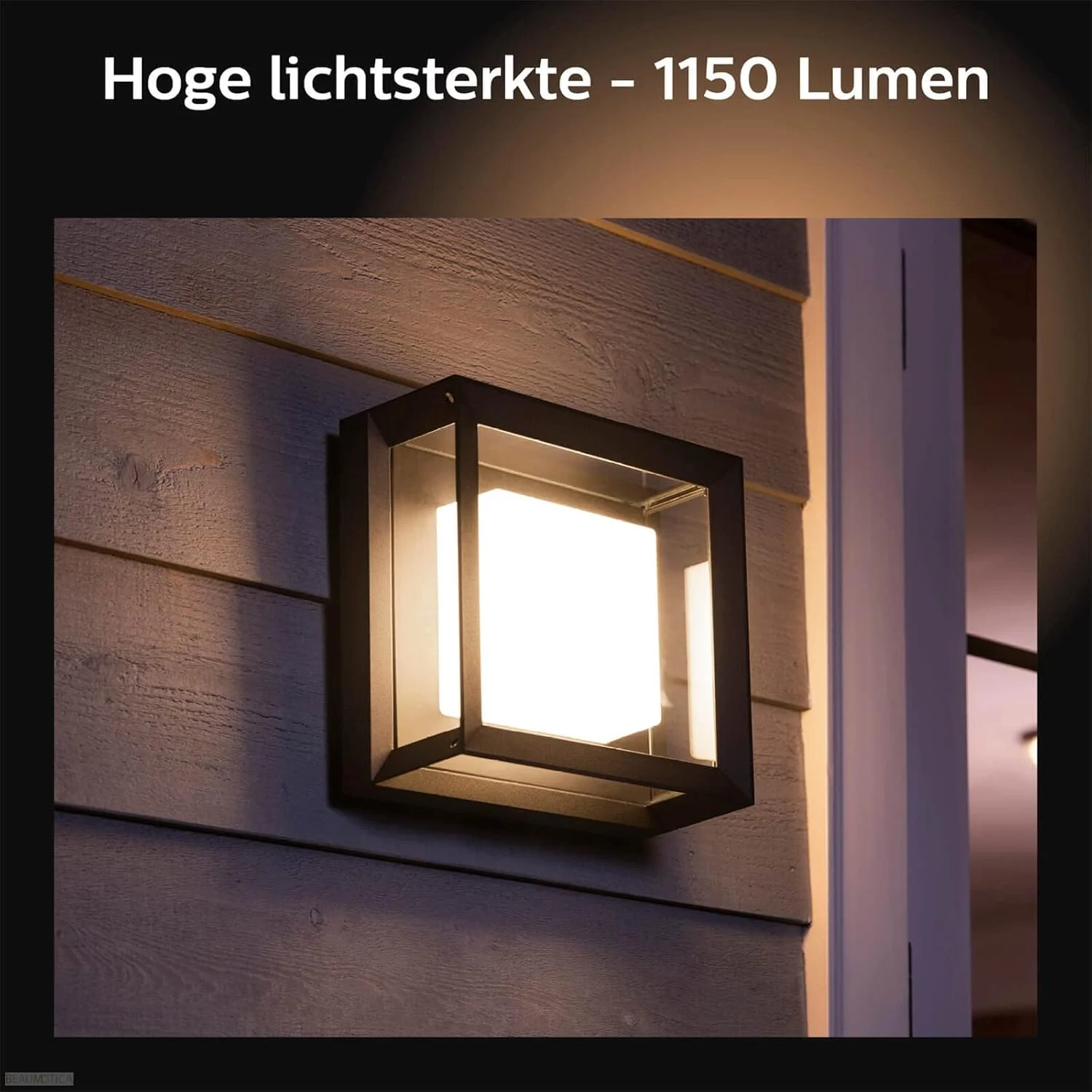 چراغ دیواری هوشمند LED باغی Philips Hue Econic White and Colour Ambiance [چراغ ایوان مربعی]، سازگار با Alexa، Google Assistant و Apple Homekit