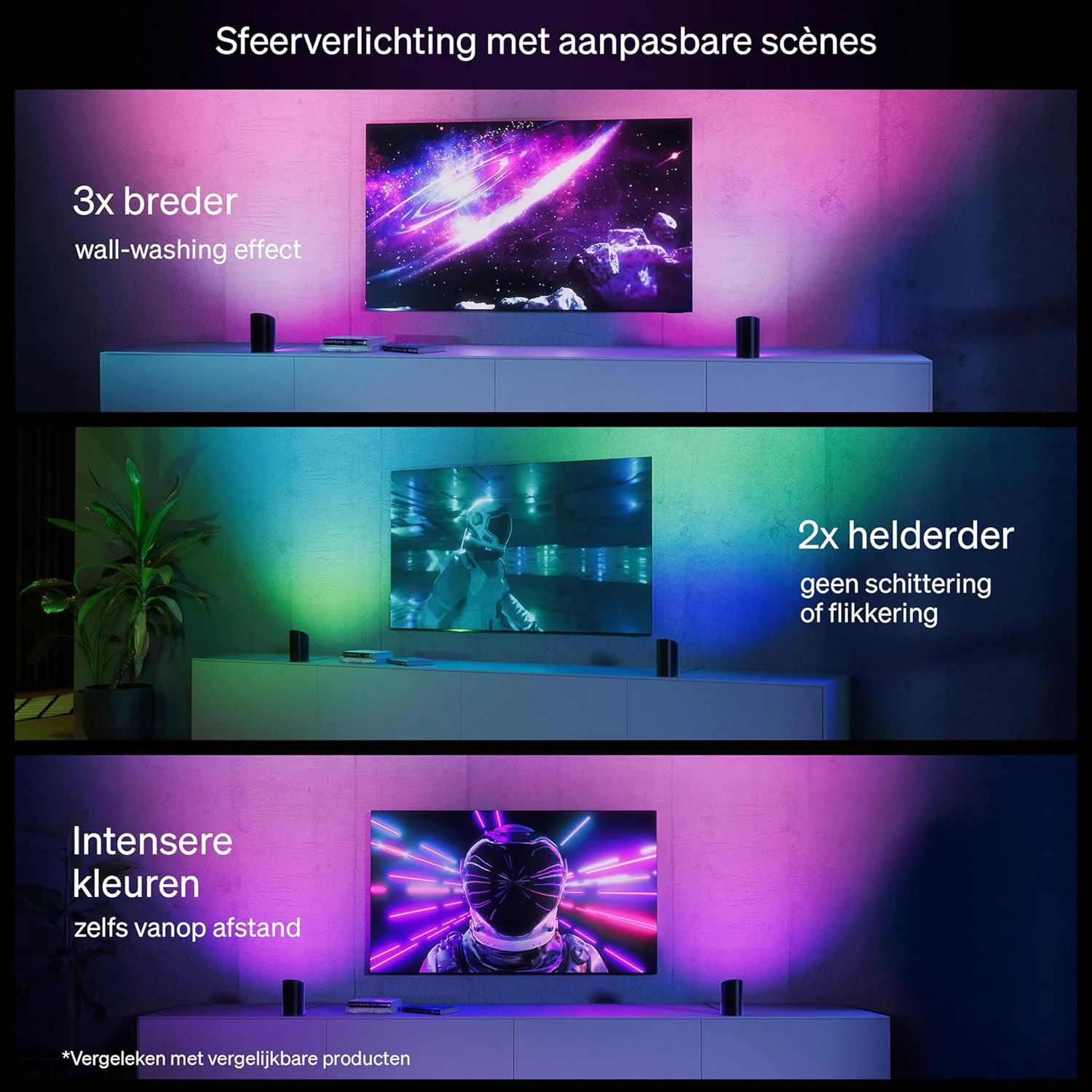 چراغ دیواری هوشمند Philips Hue Play مشکی، سفید و رنگی با فناوری ColorCast، سازگار با بلوتوث، کنترل صوتی با Alexa، Apple Home و Google Assistant، بسته 2 عددی چراغ دیواری هوشمند Philips Hue Play مشکی، سفید و رنگی با فناوری ColorCast، سازگار با بلوتوث، کنترل صوتی با Alexa، Apple Home و Google Assistant، بسته 2 عددی