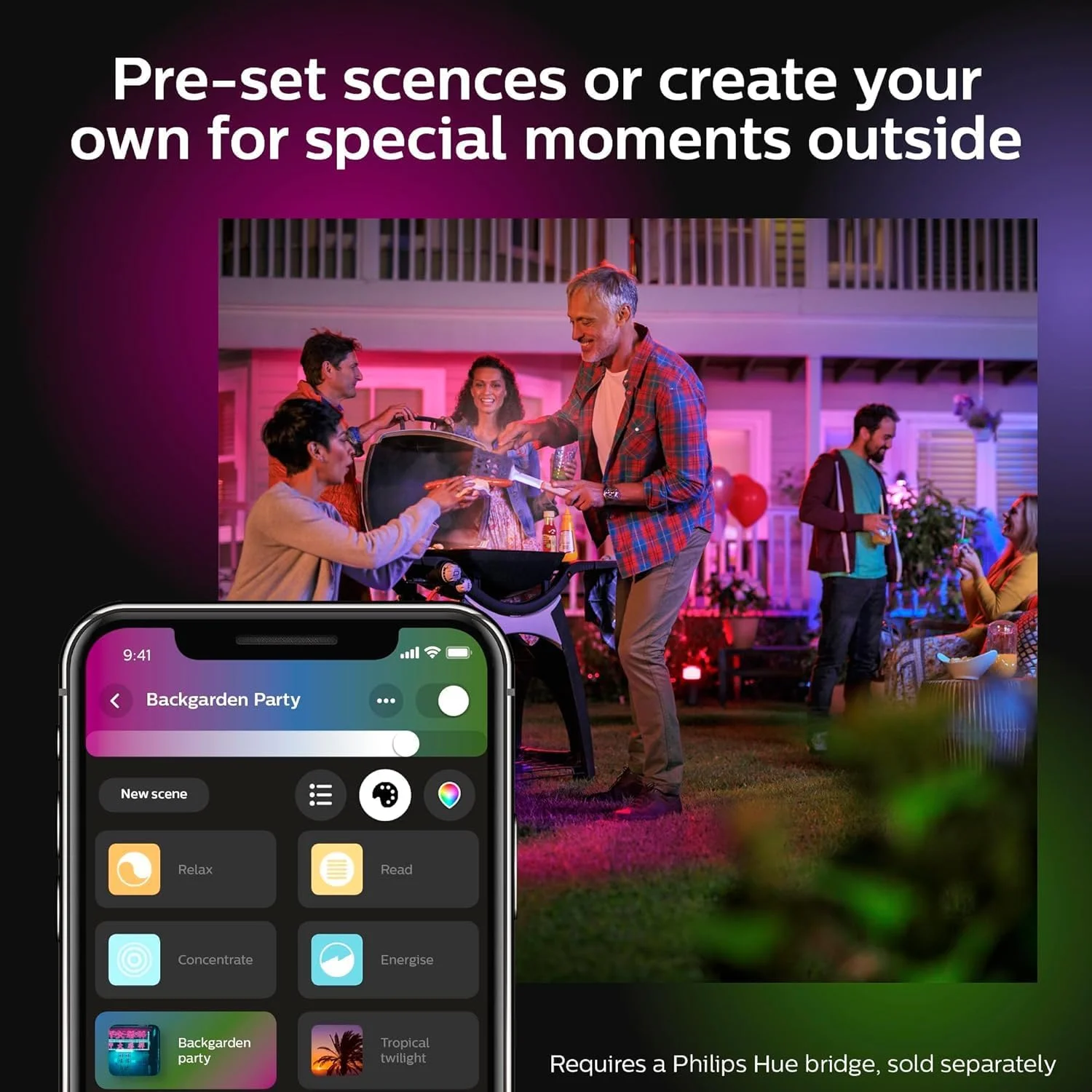 چراغ LED هوشمند Philips Hue White and Color Ambiance مدل Discover مناسب فضای باز، قابل تنظیم نور، مشکی، 1 عدد چراغ LED هوشمند Philips Hue White and Color Ambiance مدل Discover مناسب فضای باز، قابل تنظیم نور، مشکی، 1 عدد