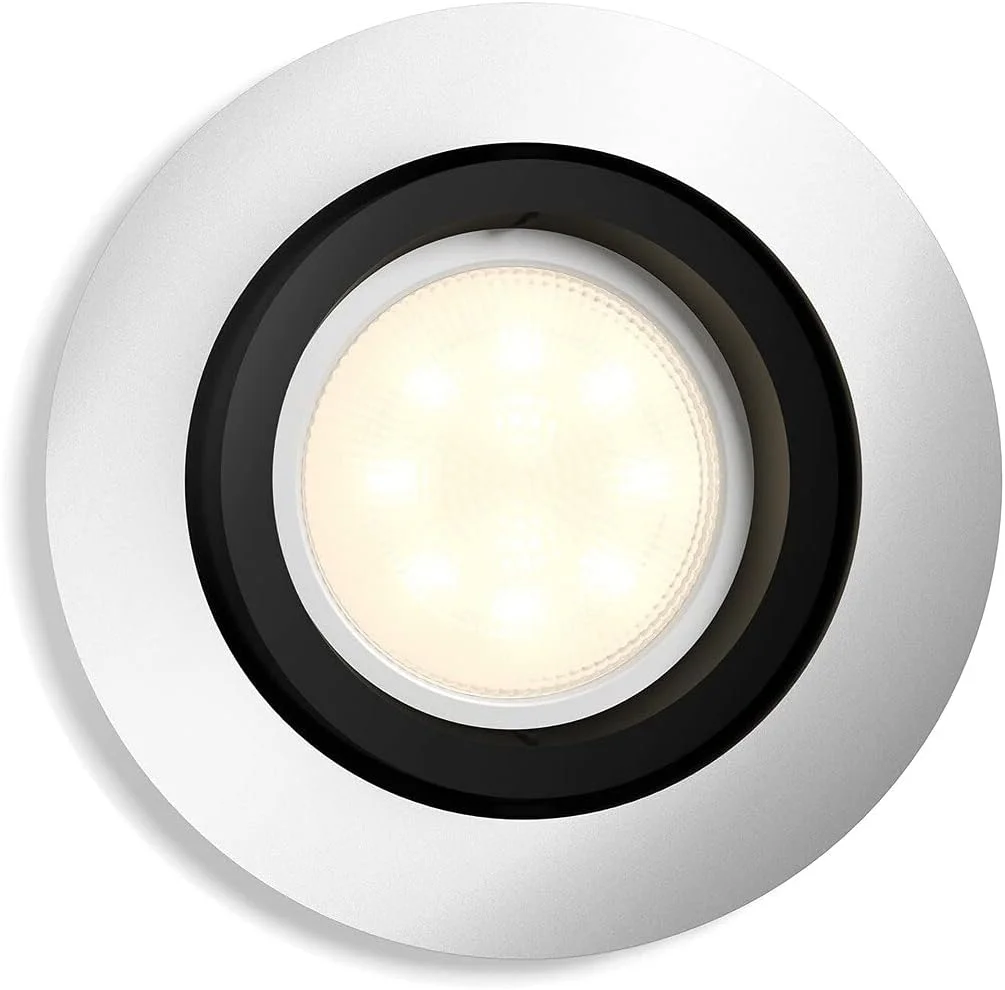 چراغ سقفی هوشمند ال ای دی توکار Philips Hue Milliskin White Ambiance [اسپات GU10] با بلوتوث، آلومینیومی. سازگار با الکسا، گوگل اسیستنت و اپل هوم کیت