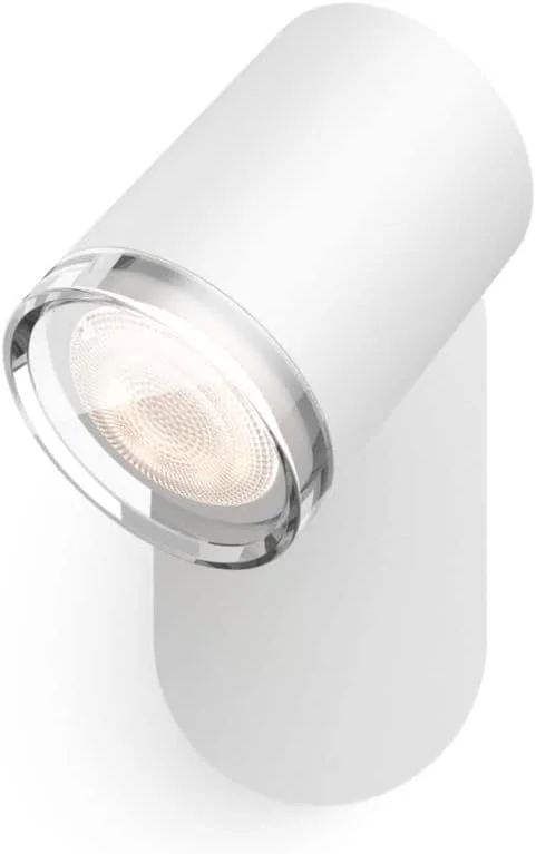 چراغ نقطه‌ای هوشمند Philips Hue Adore White Ambiance LED با کلید دیمر برای روشنایی حمام با بلوتوث، سازگار با Alexa، Google Assistant و Apple Homekit