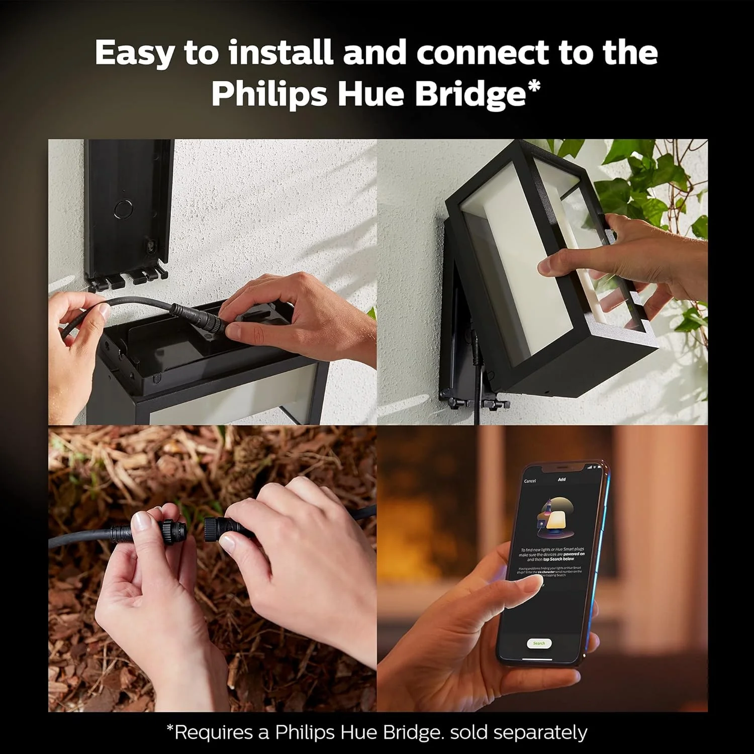 چراغ دیواری LED فانوسی فیلیپس Hue، ارتفاع 9.4 اینچ چراغ دیواری LED فانوسی فیلیپس Hue، ارتفاع 9.4 اینچ