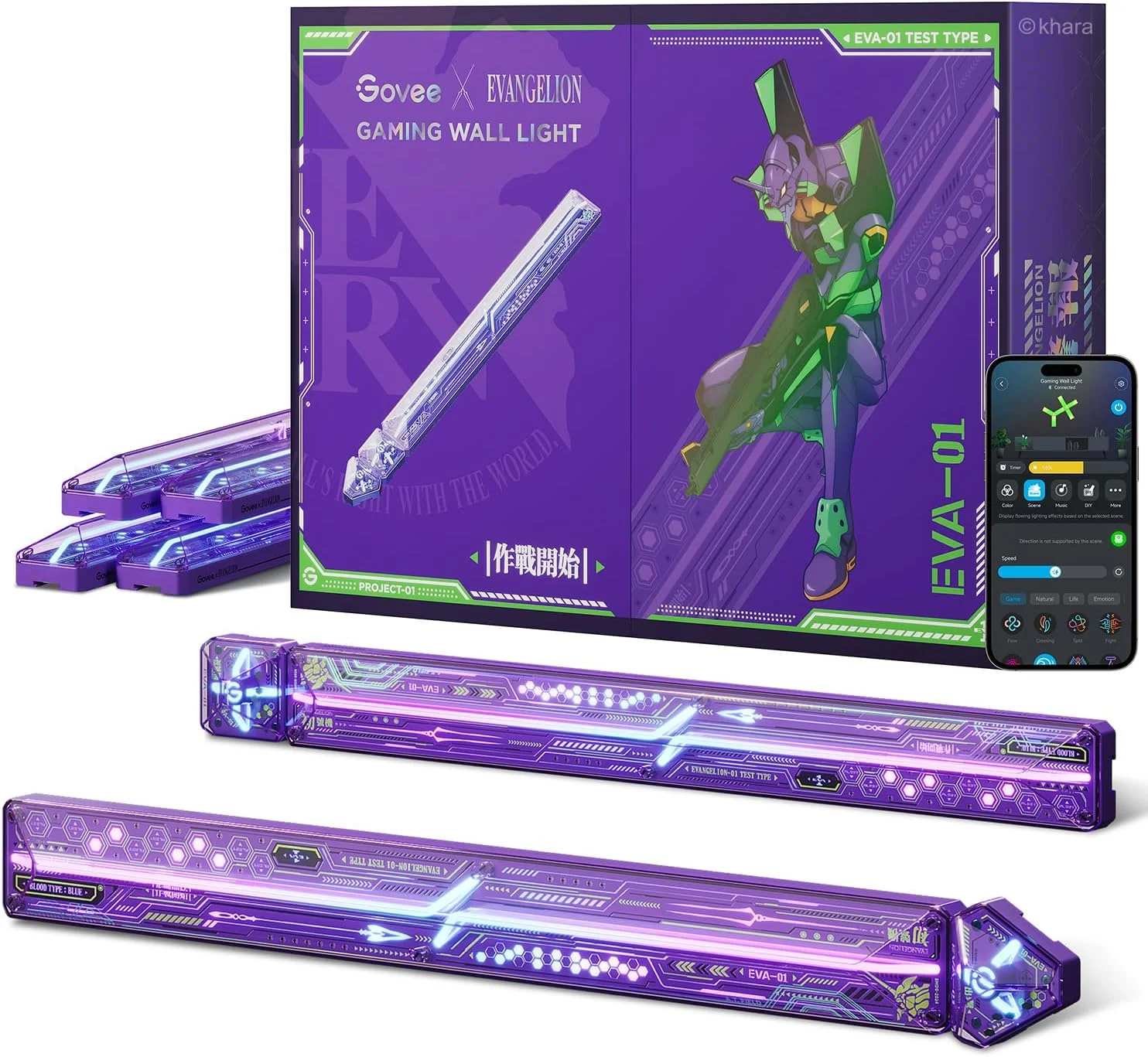 چراغ دیواری گیمینگ Govee x Evangelion، چراغ دیواری RGBIC Glide، سازگار با Matter، Alexa و Google Assistant، جلوهها و اشکال نورپردازی LED سفارشی DIY، چراغهای گیمینگ برای اتاق گیمینگ چراغ دیواری گیمینگ Govee x Evangelion، چراغ دیواری RGBIC Glide، سازگار با Matter، Alexa و Google Assistant، جلوهها و اشکال نورپردازی LED سفارشی DIY، چراغهای گیمینگ برای اتاق گیمینگ