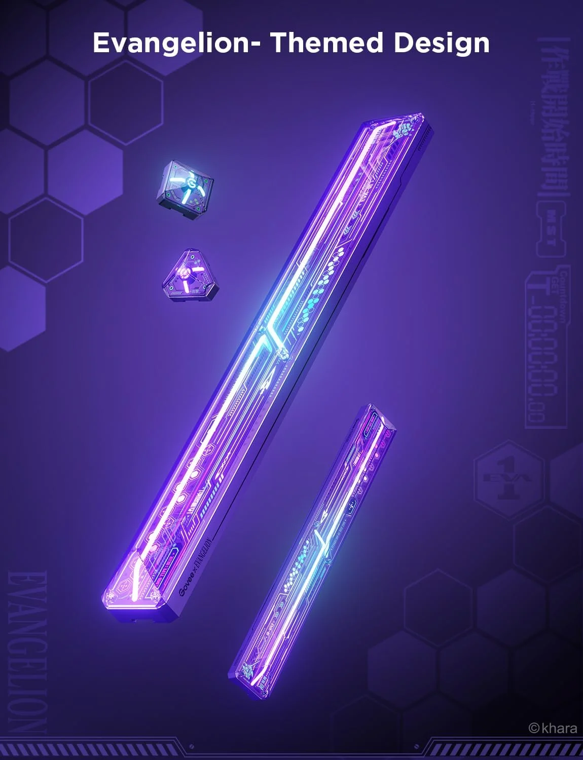 چراغ دیواری گیمینگ Govee x Evangelion، چراغ دیواری RGBIC Glide، سازگار با Matter، Alexa و Google Assistant، جلوهها و اشکال نورپردازی LED سفارشی DIY، چراغهای گیمینگ برای اتاق گیمینگ چراغ دیواری گیمینگ Govee x Evangelion، چراغ دیواری RGBIC Glide، سازگار با Matter، Alexa و Google Assistant، جلوهها و اشکال نورپردازی LED سفارشی DIY، چراغهای گیمینگ برای اتاق گیمینگ