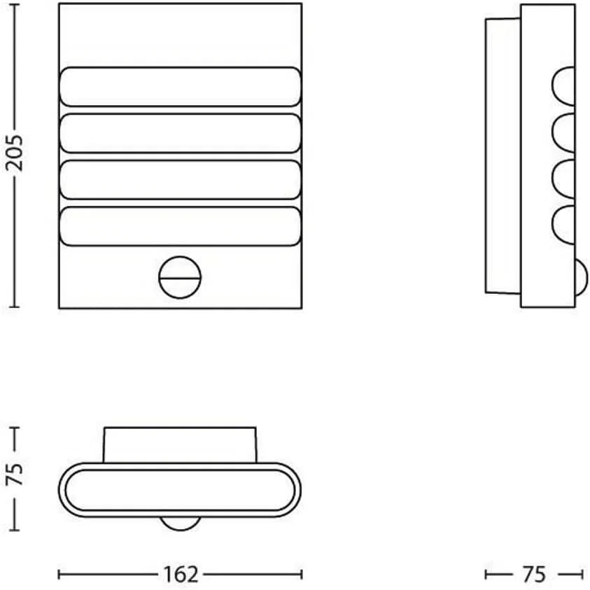 چراغ دیواری LED مدل Philips myGarden Raccoon با سنسور حرکتی [آنتراسیت] 3.5 وات LED یکپارچه برای روشنایی باغ و پاسیو