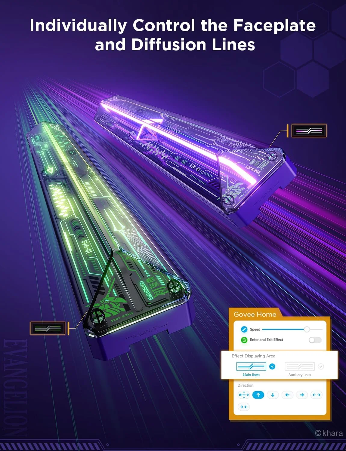 چراغ دیواری گیمینگ Govee x Evangelion، چراغ دیواری RGBIC Glide، سازگار با Matter، Alexa و Google Assistant، جلوهها و اشکال نورپردازی LED سفارشی DIY، چراغهای گیمینگ برای اتاق گیمینگ چراغ دیواری گیمینگ Govee x Evangelion، چراغ دیواری RGBIC Glide، سازگار با Matter، Alexa و Google Assistant، جلوهها و اشکال نورپردازی LED سفارشی DIY، چراغهای گیمینگ برای اتاق گیمینگ