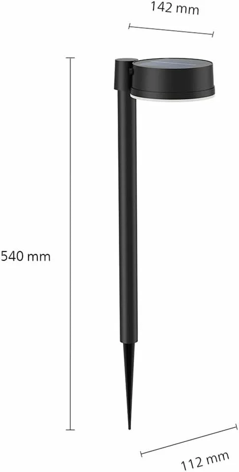 چراغ دیواری خورشیدی فضای باز Philips Lighting مدل Vynce، مربعی، 1.5 وات، 2700 کلوین، مشکی، ضد آب و هوا IP44 چراغ دیواری خورشیدی فضای باز Philips Lighting مدل Vynce، مربعی، 1.5 وات، 2700 کلوین، مشکی، ضد آب و هوا IP44