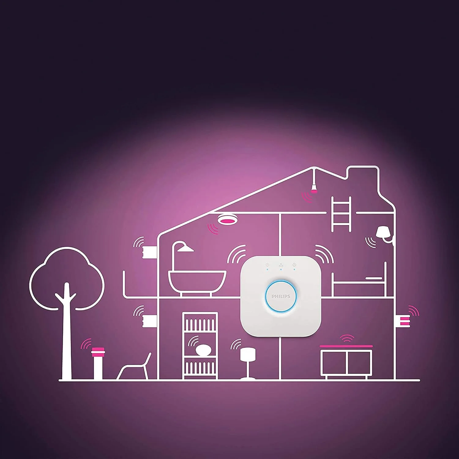 چراغ سقفی هوشمند Philips Hue Infuse White and Colour Ambiance [متوسط - سفید] با بلوتوث. سازگار با الکسا، گوگل اسیستنت و اپل هوم کیت