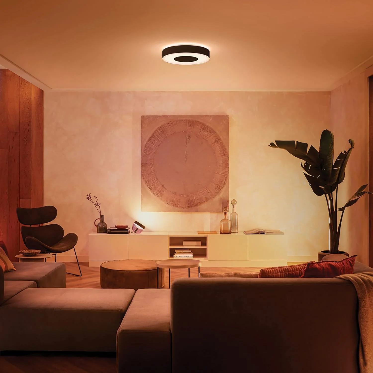 چراغ سقفی هوشمند Philips Hue Infuse White and Colour Ambiance [متوسط - سفید] با بلوتوث. سازگار با الکسا، گوگل اسیستنت و اپل هوم کیت
