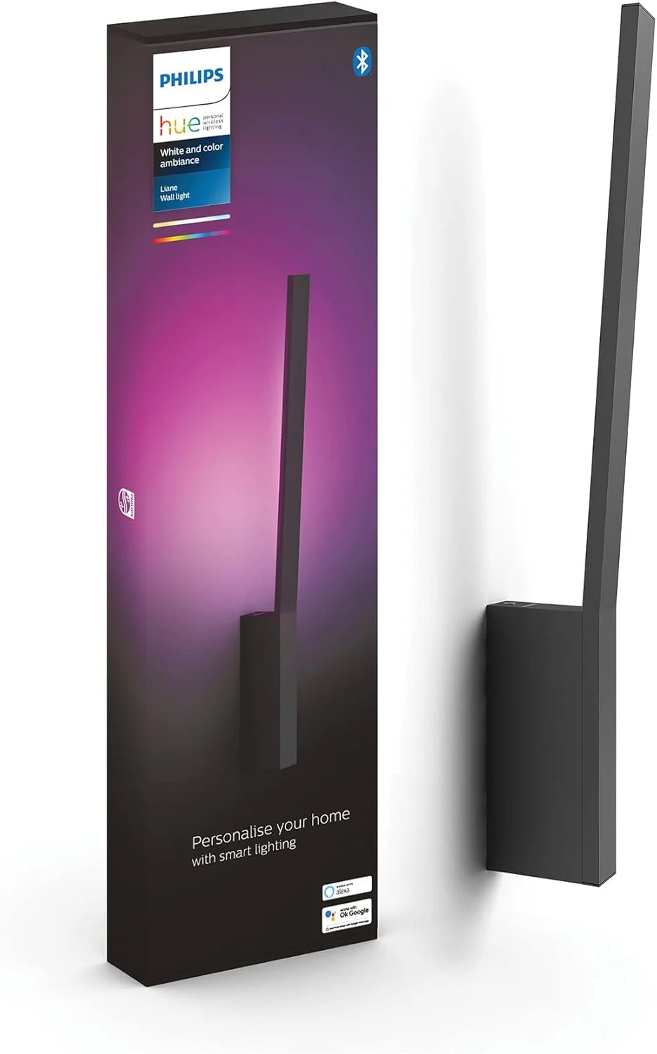 چراغ دیواری هوشمند ال ای دی Philips Hue Liane White & Colour Ambiance با بلوتوث، مشکی، سازگار با Alexa، Google Assistant و Apple Homekit چراغ دیواری هوشمند ال ای دی Philips Hue Liane White & Colour Ambiance با بلوتوث، مشکی، سازگار با Alexa، Google Assistant و Apple Homekit
