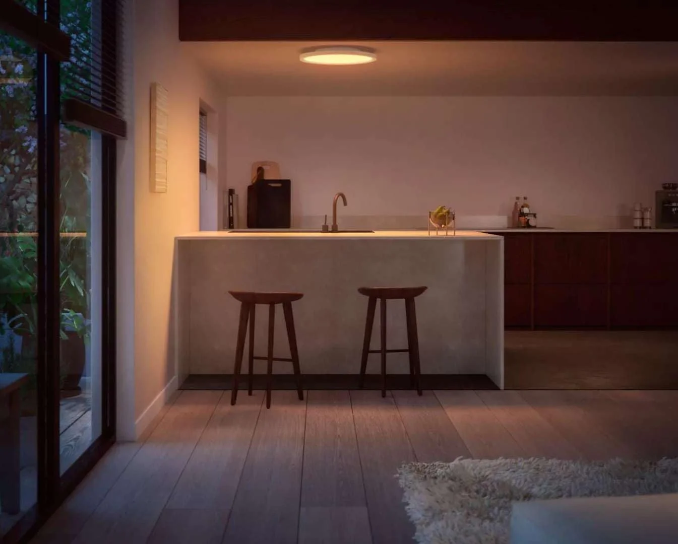 چراغ پنل ال ای دی هوشمند Philips Hue White and Colour Ambiance Surimu [گرد - 40 وات] برای روشنایی داخلی خانه، دیوار، سقف، اتاق خواب، اتاق نشیمن.