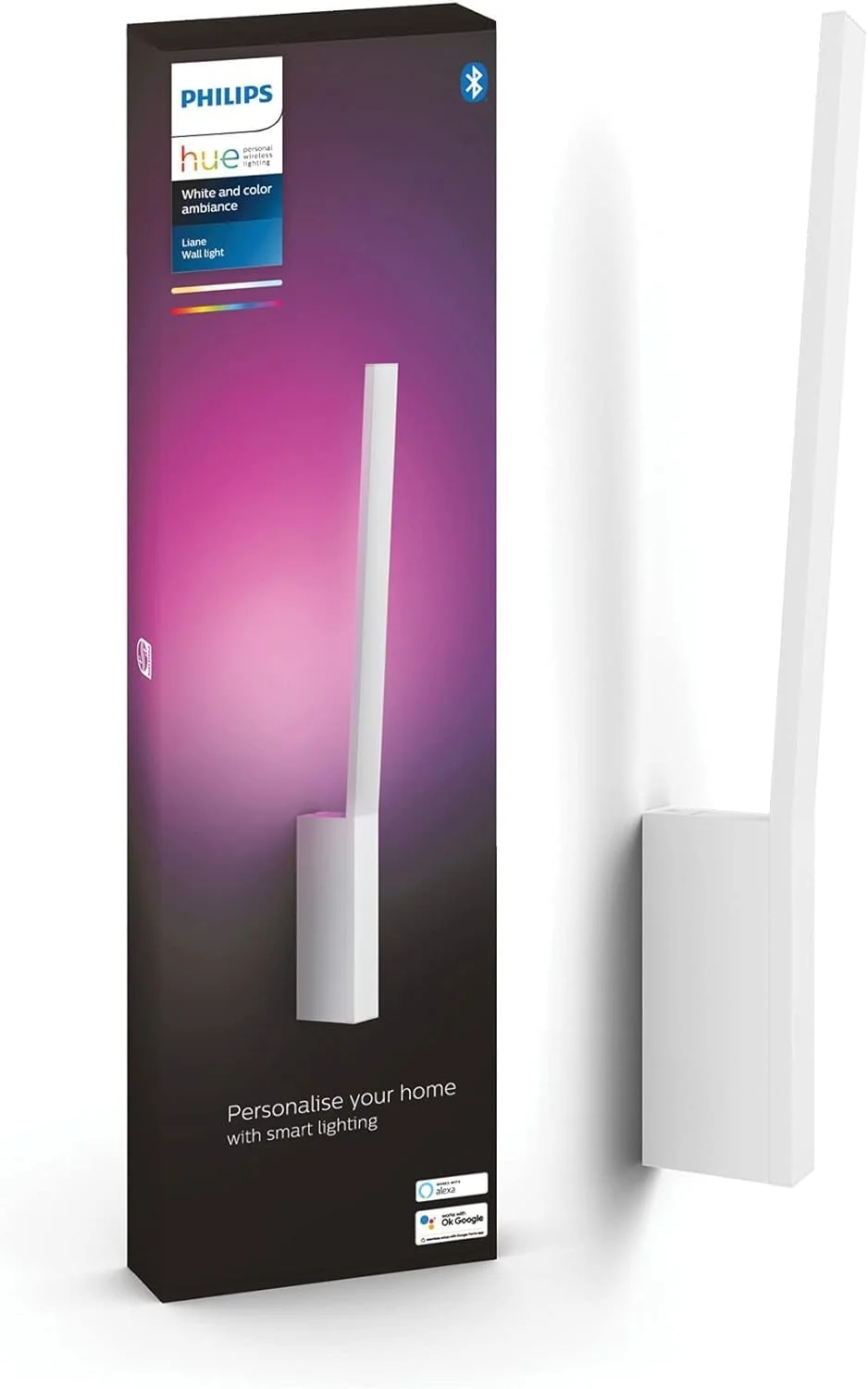 چراغ دیواری هوشمند ال ای دی Philips Hue Liane White and Colour Ambiance با بلوتوث، سفید، سازگار با Alexa، Google Assistant و Apple Homekit چراغ دیواری هوشمند ال ای دی Philips Hue Liane White and Colour Ambiance با بلوتوث، سفید، سازگار با Alexa، Google Assistant و Apple Homekit
