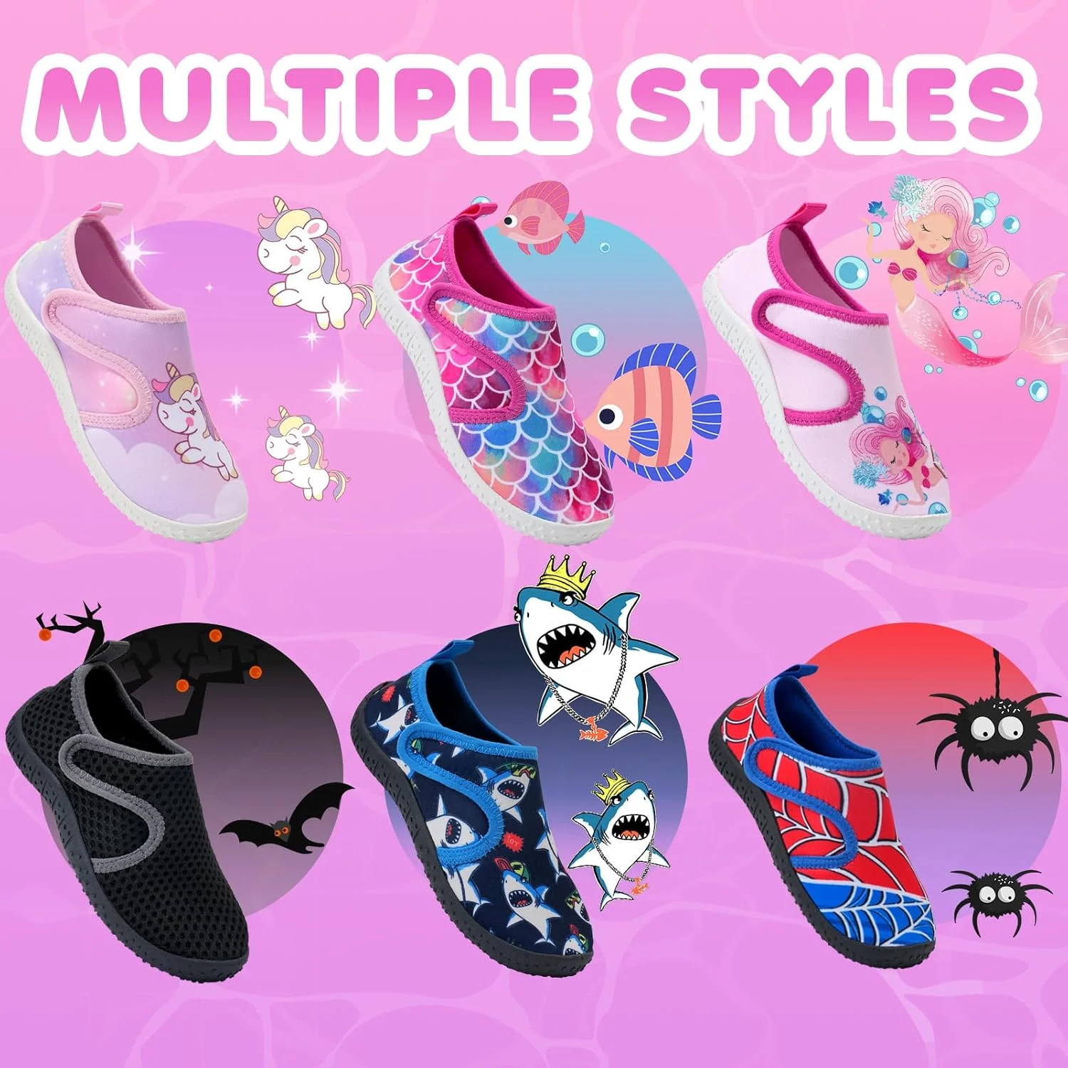 کفش‌های آبی بچگانه پسرانه دخترانه، کفش حمام، کفش‌های آکوا، کفش شنا، کفش ساحلی، کفش‌های ضد لغزش، خشک‌شونده سریع