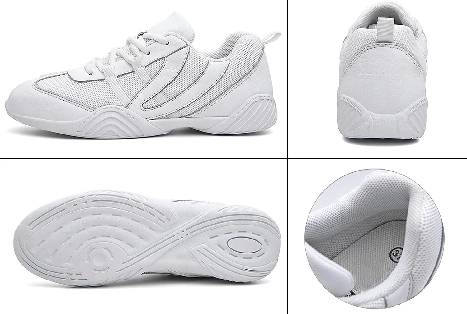 کفش تشویق دخترانه و پسرانه سفید VINIGIAGIA، کفش ورزشی و رقص مناسب مسابقات تشویق، پیاده روی، تنیس، دارای چسبی