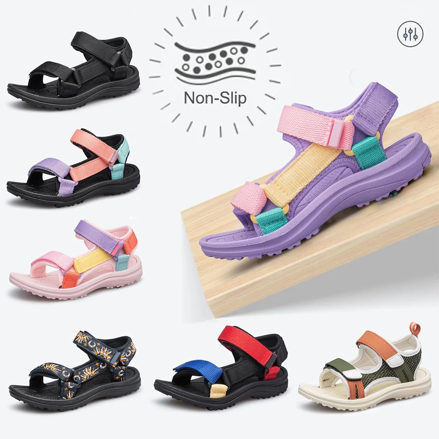 صندل های پسرانه و دخترانه ویبدایو، صندل های اسپرت تابستانی فضای باز با نوک باز، سبک وزن (مناسب کودکان نوپا/کودکان کوچک/کودکان بزرگ) صندل های پسرانه و دخترانه ویبدایو، صندل های اسپرت تابستانی فضای باز با نوک باز، سبک وزن (مناسب کودکان نوپا/کودکان کوچک/کودکان بزرگ)