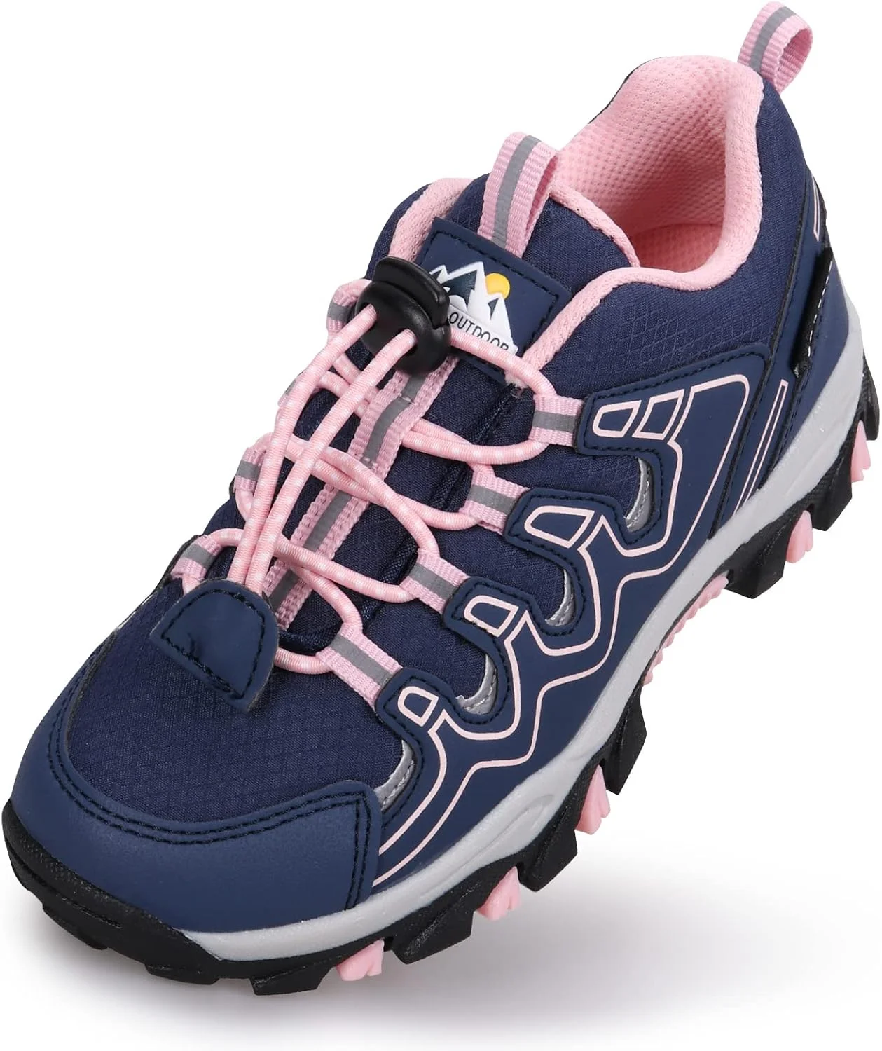 کفش‌های کتانی دخترانه UOVO، مناسب پیاده‌روی، دویدن، ورزش در فضای باز، تنیس، ضد آب، ضد لغزش، سایز 11، آبی صورتی