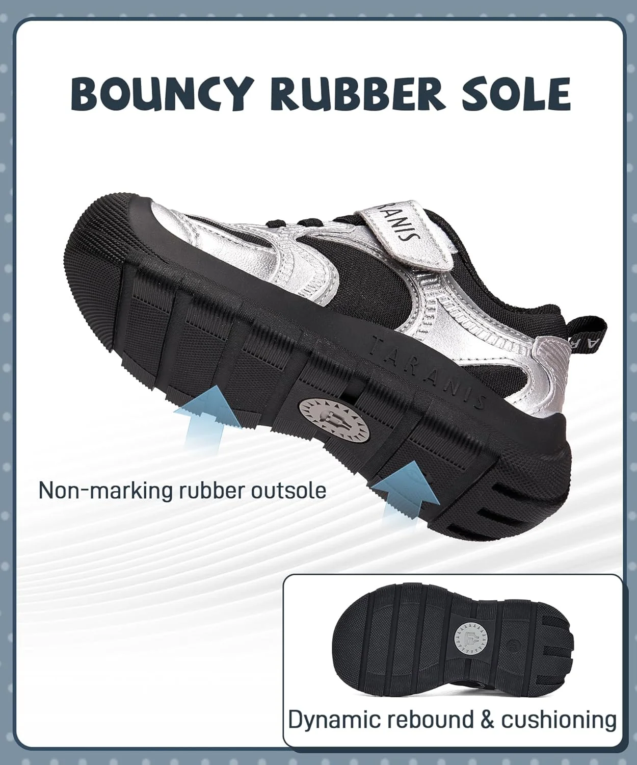 کفش‌های کتانی راحت تارانیس یونی‌سکس بچگانه، کفش‌های پیاده‌روی ضد لغزش بچگانه برای خاک، مشکی، سایز 5 بزرگسال