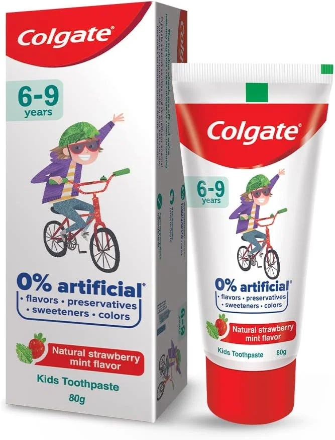 خمیر دندان کودک کلگیت با 0% مواد نگهدارنده مصنوعی، رنگ و شیرین کننده برای سفید کردن (6-9 سال، طعم نعناع توت فرنگی طبیعی - تیوپ 80 گرمی) خمیر دندان کودک کلگیت با 0% مواد نگهدارنده مصنوعی، رنگ و شیرین کننده برای سفید کردن (6-9 سال، طعم نعناع توت فرنگی طبیعی - تیوپ 80 گرمی)