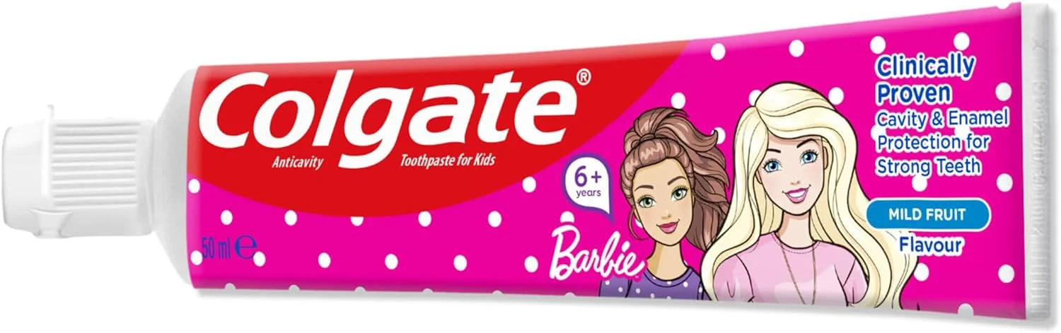 خمیر دندان کودک کلگیت باربی، خمیر دندان حاوی فلوراید، 6+ سال، 3x50 میلی لیتر، بسته 3 عددی خمیر دندان کودک کلگیت باربی، خمیر دندان حاوی فلوراید، 6+ سال، 3x50 میلی لیتر، بسته 3 عددی