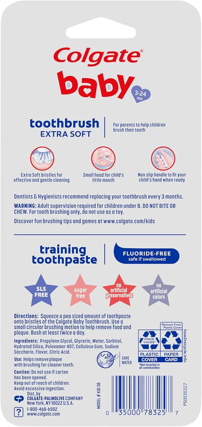 کیت خمیر دندان و مسواک آموزشی کودک کلگیت، طعم میوه ملایم، مناسب برای سنین 3 تا 24 ماه کیت خمیر دندان و مسواک آموزشی کودک کلگیت، طعم میوه ملایم، مناسب برای سنین 3 تا 24 ماه